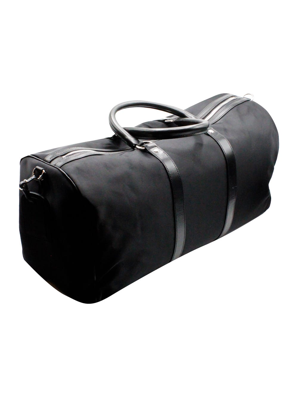 Shop Kiton Travel Bag In Technical Fabric With Leather Inserts And Logo, Shoulder Strap Supplied 52 X 30 X 125  In Black