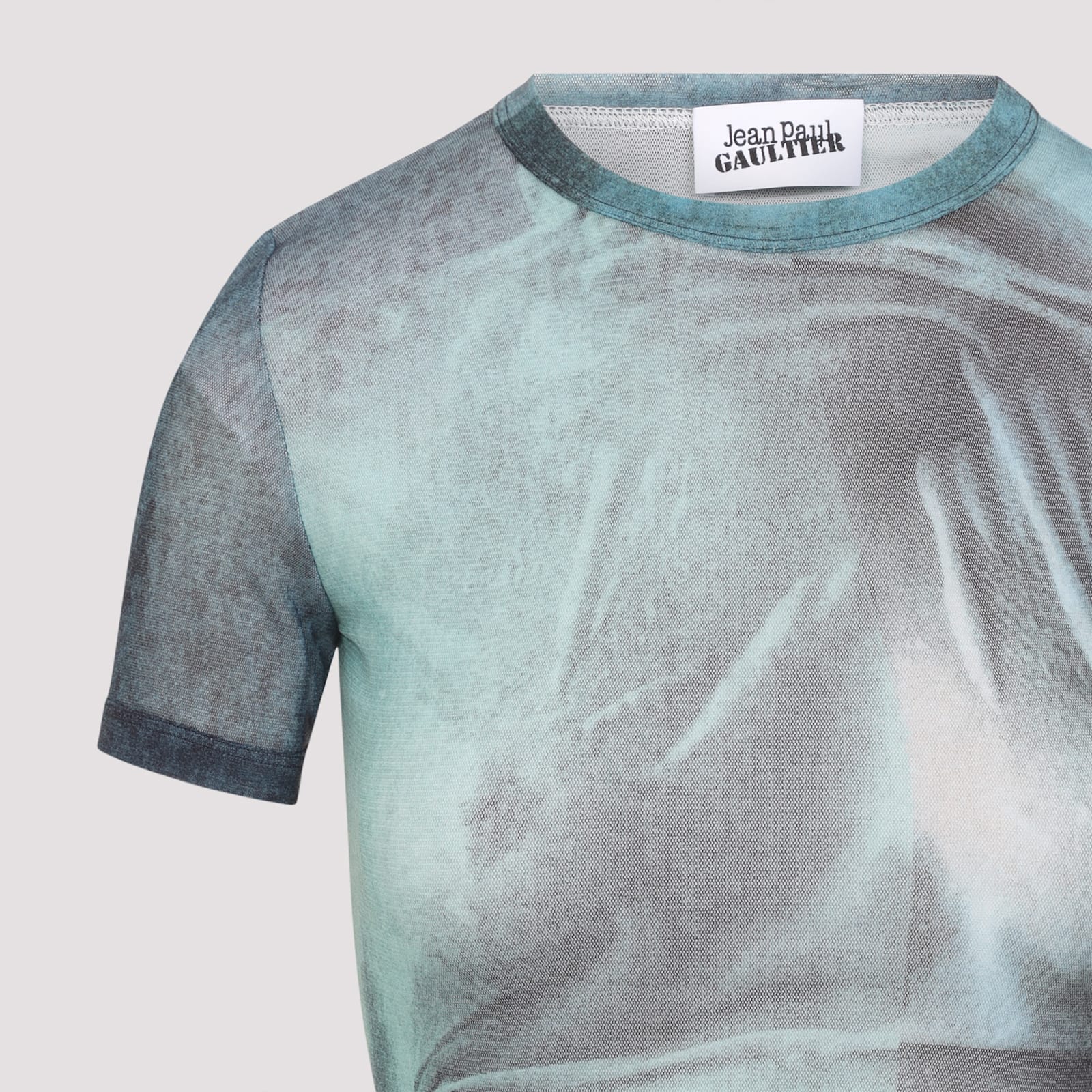 Jean Paul Gaultier Mesh Baby Printed Water Tee In Blue