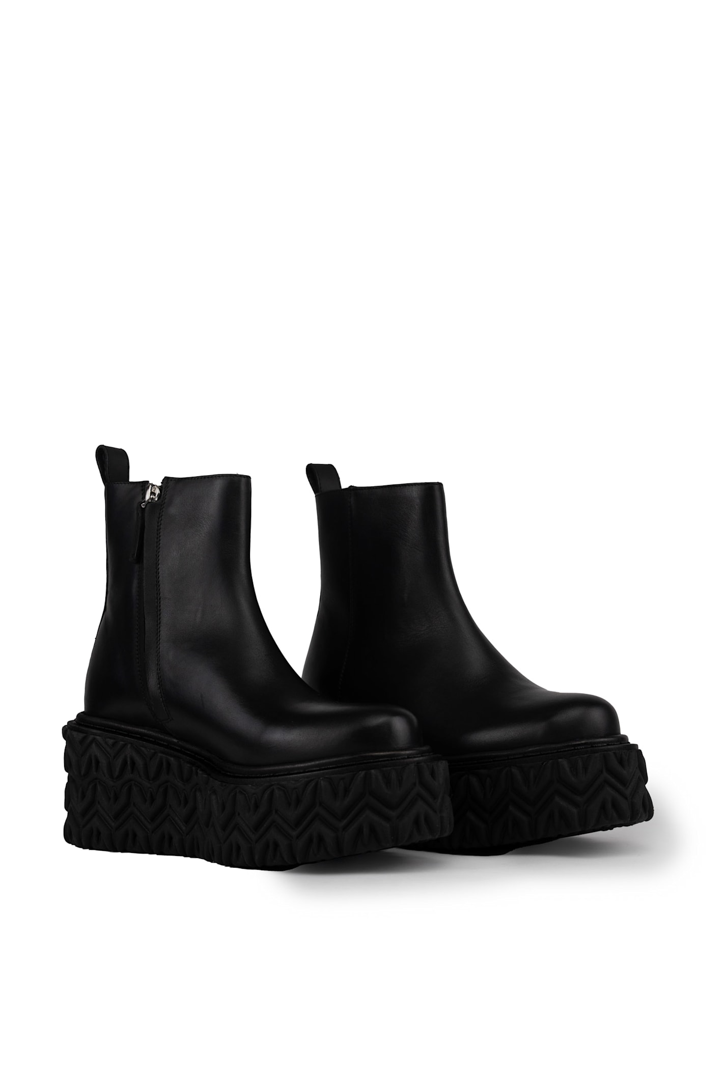 Shop Patrizia Pepe Leather Boot In Nero