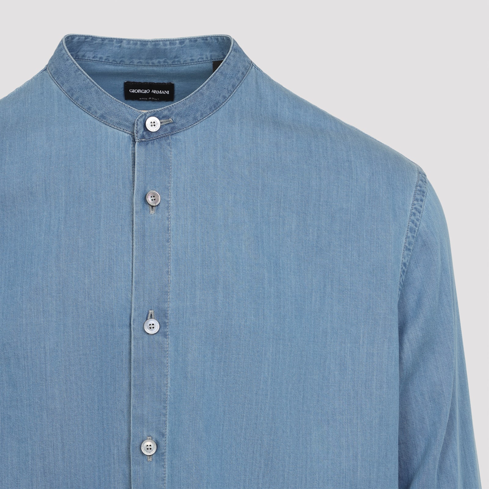 Giorgio Armani Long Sleeve Shirt In Blue