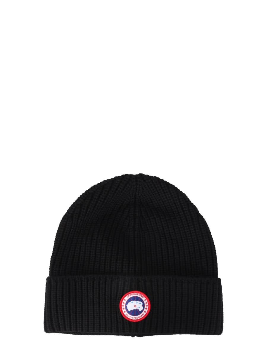 Shop Canada Goose Knitted Hat In Black