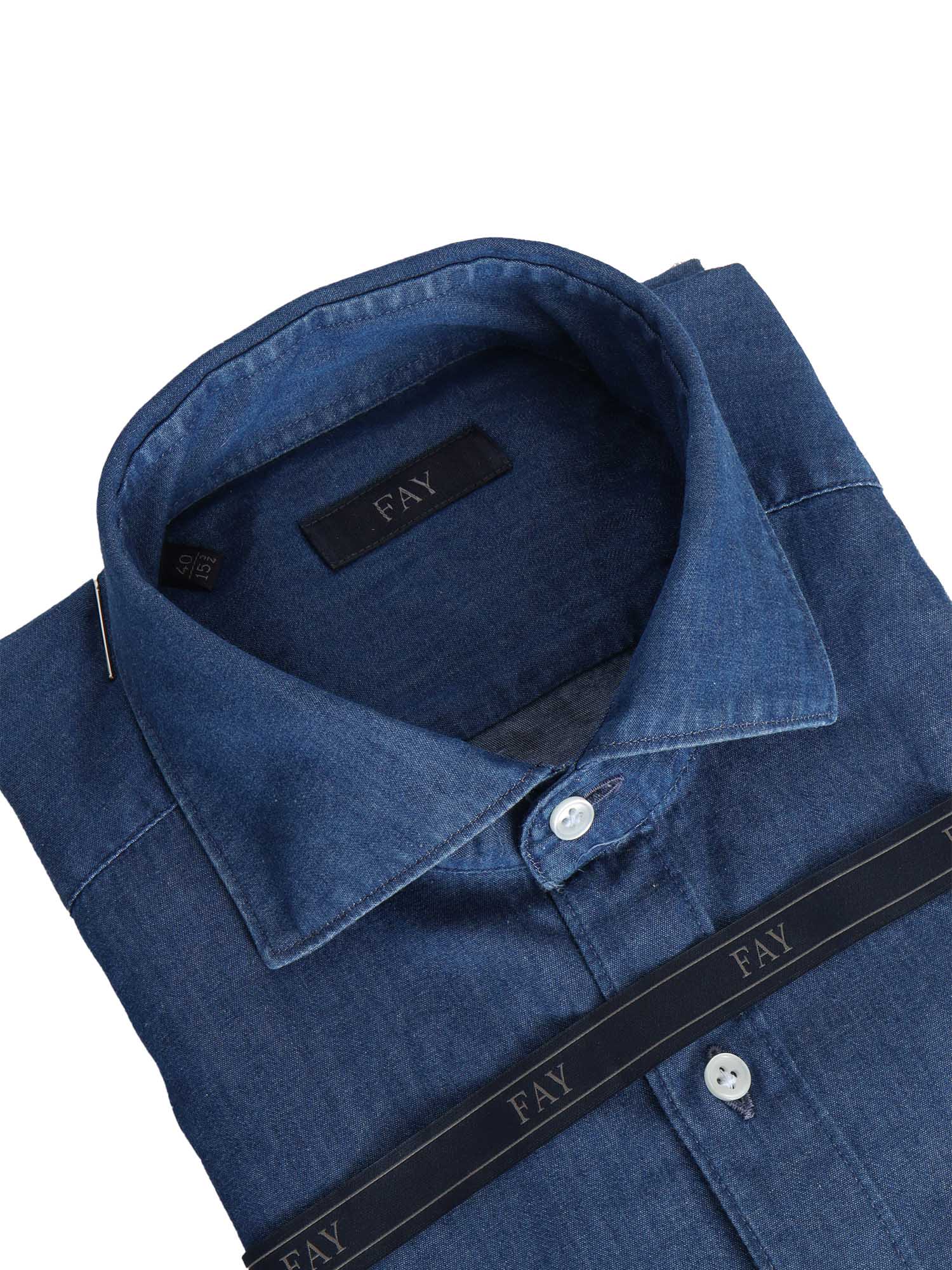 Fay Blu Shirt In Light Blue
