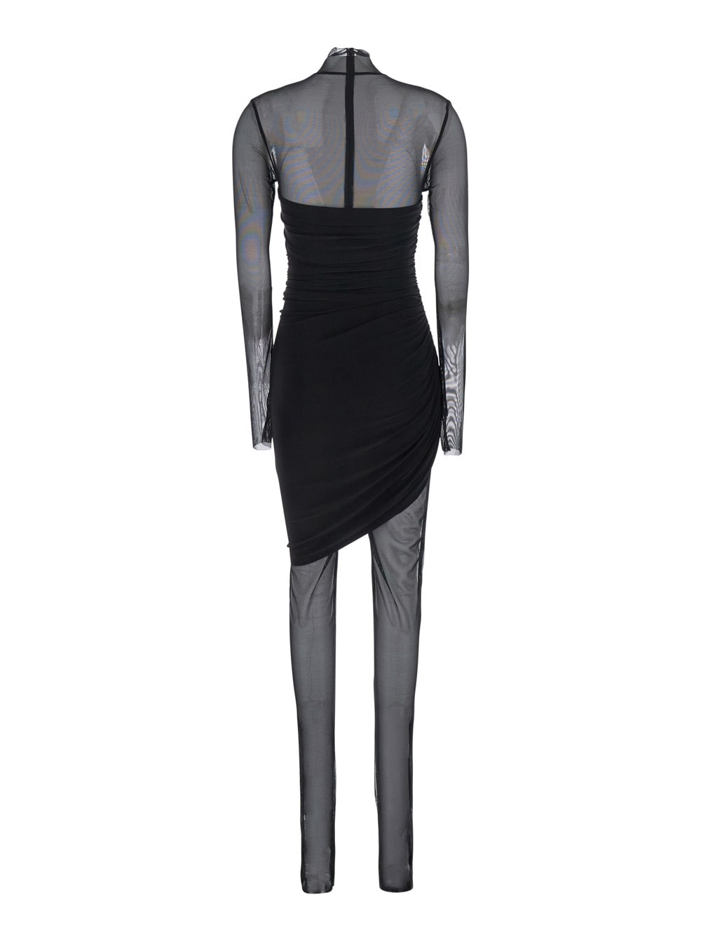 Norma Kamali Diana Pickleball Layered Ruched Stretch-jersey And Tulle Jumpsuit In Black
