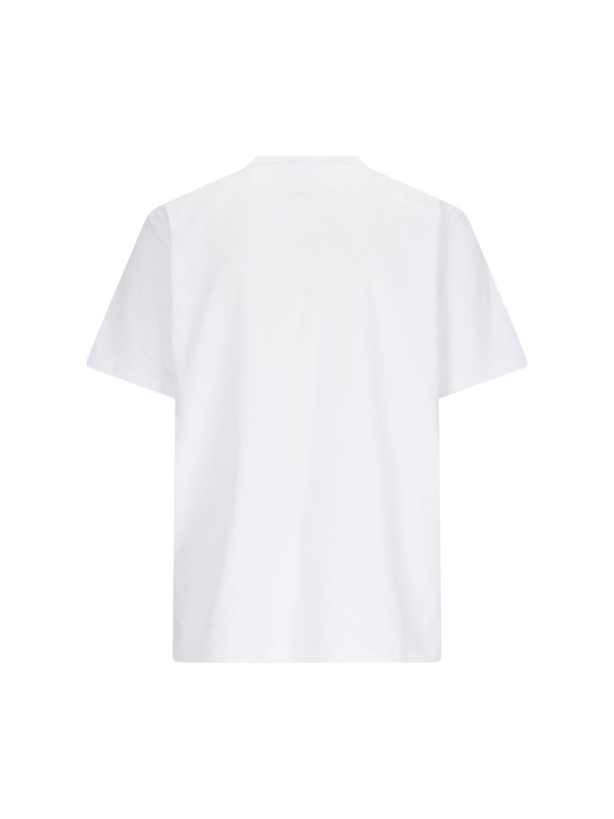 Jw Anderson Men White Crewneck T-shirt With Logo Embroidery On The Front In Cotton Man In White
