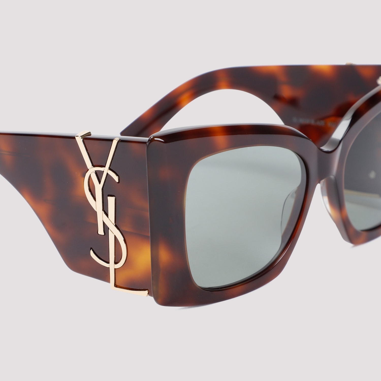 Saint Laurent Printed Acetate Mini Blaze Sunglasses In Brown