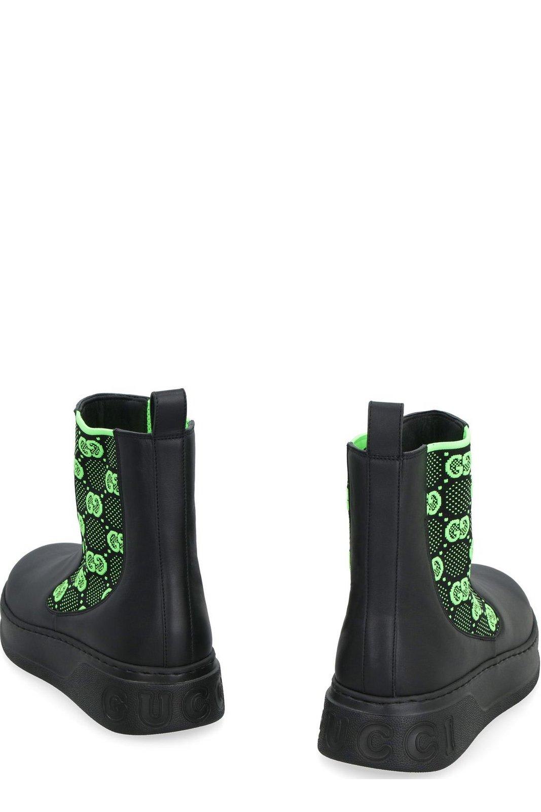 Shop Gucci Gg Supreme Slip-on Ankle Boots In Black