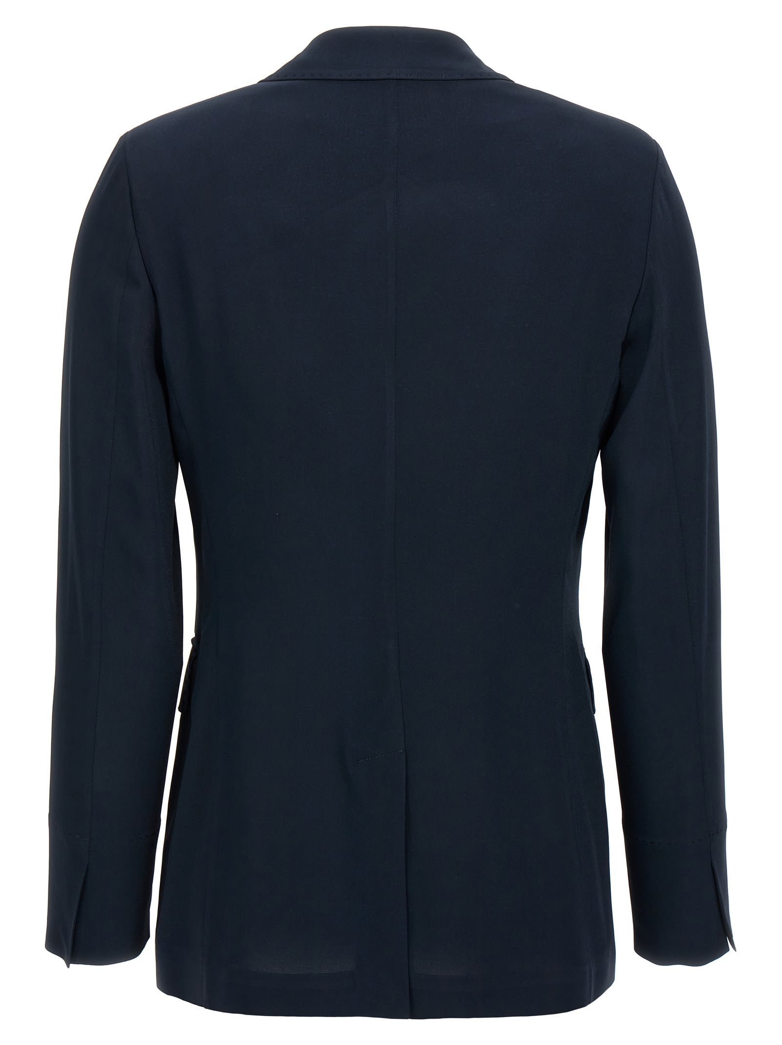 Alberto Biani Dark Blue Double-breasted Blazer In Blue