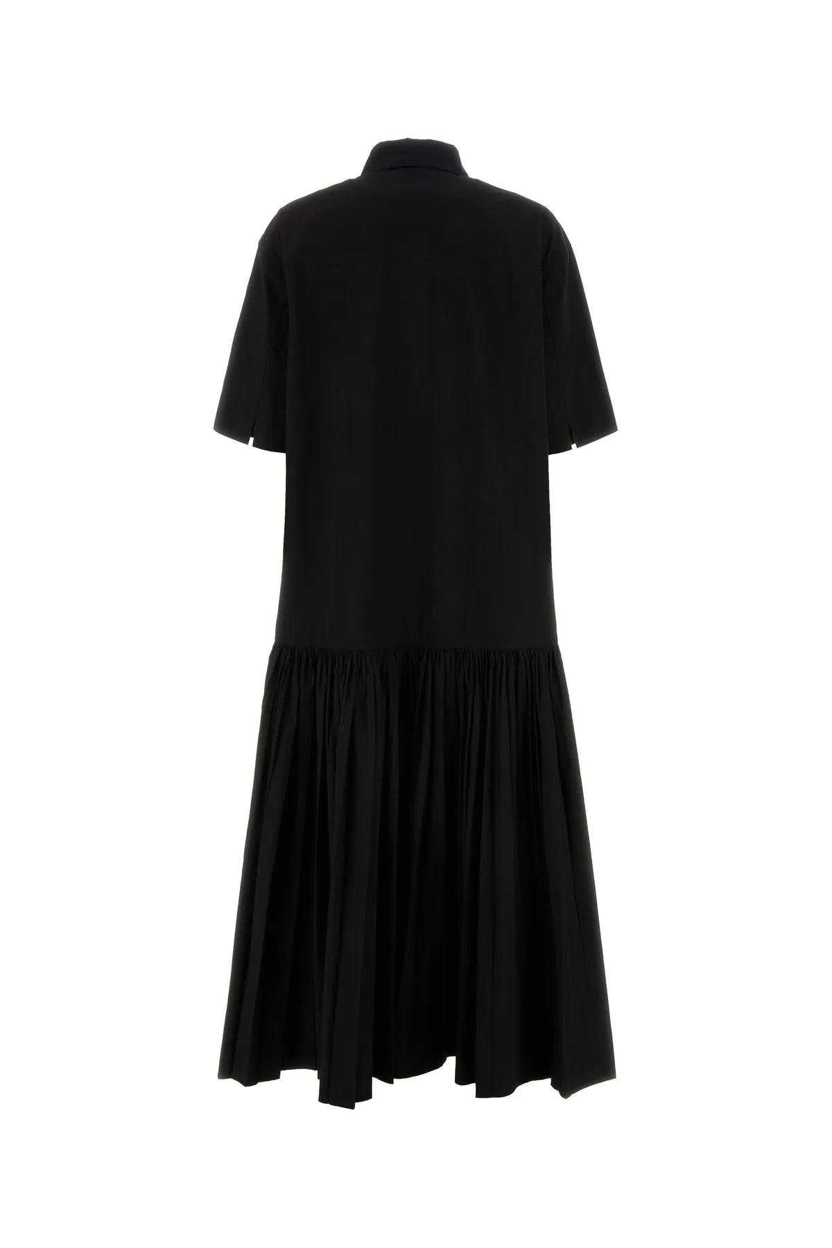 Shop Jil Sander Black Poplin Shirt Dress