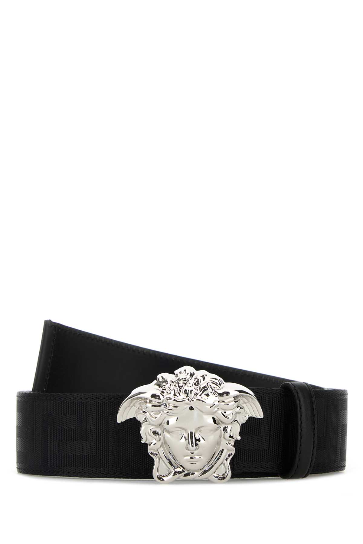 Versace Black Fabric Medusa Belt