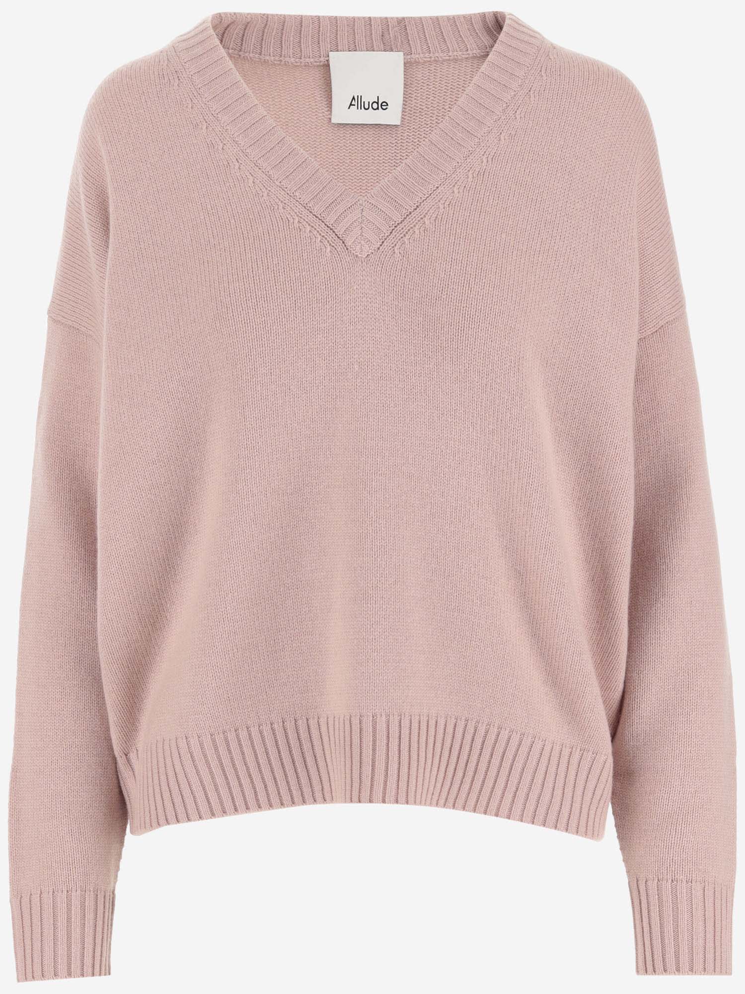 Shop Allude Wool And Cashmere Sweater In Pink