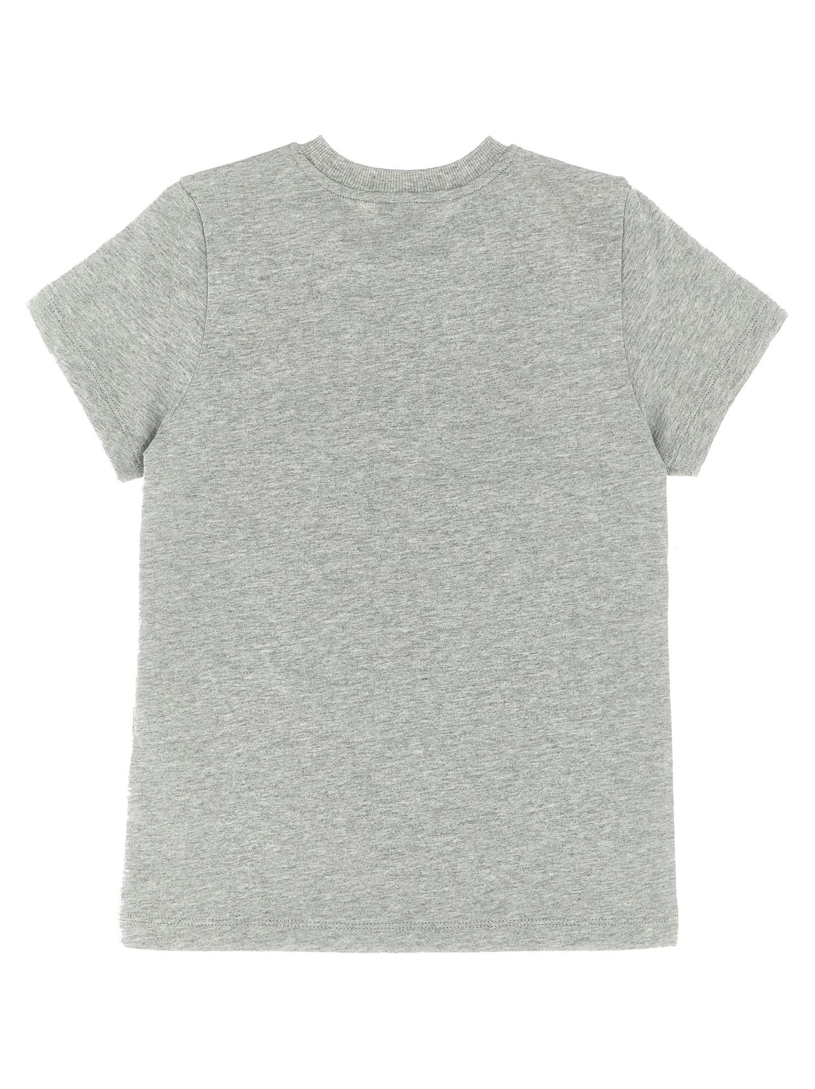 Moschino Teddy-print Crew-neck T-shirt In Gray