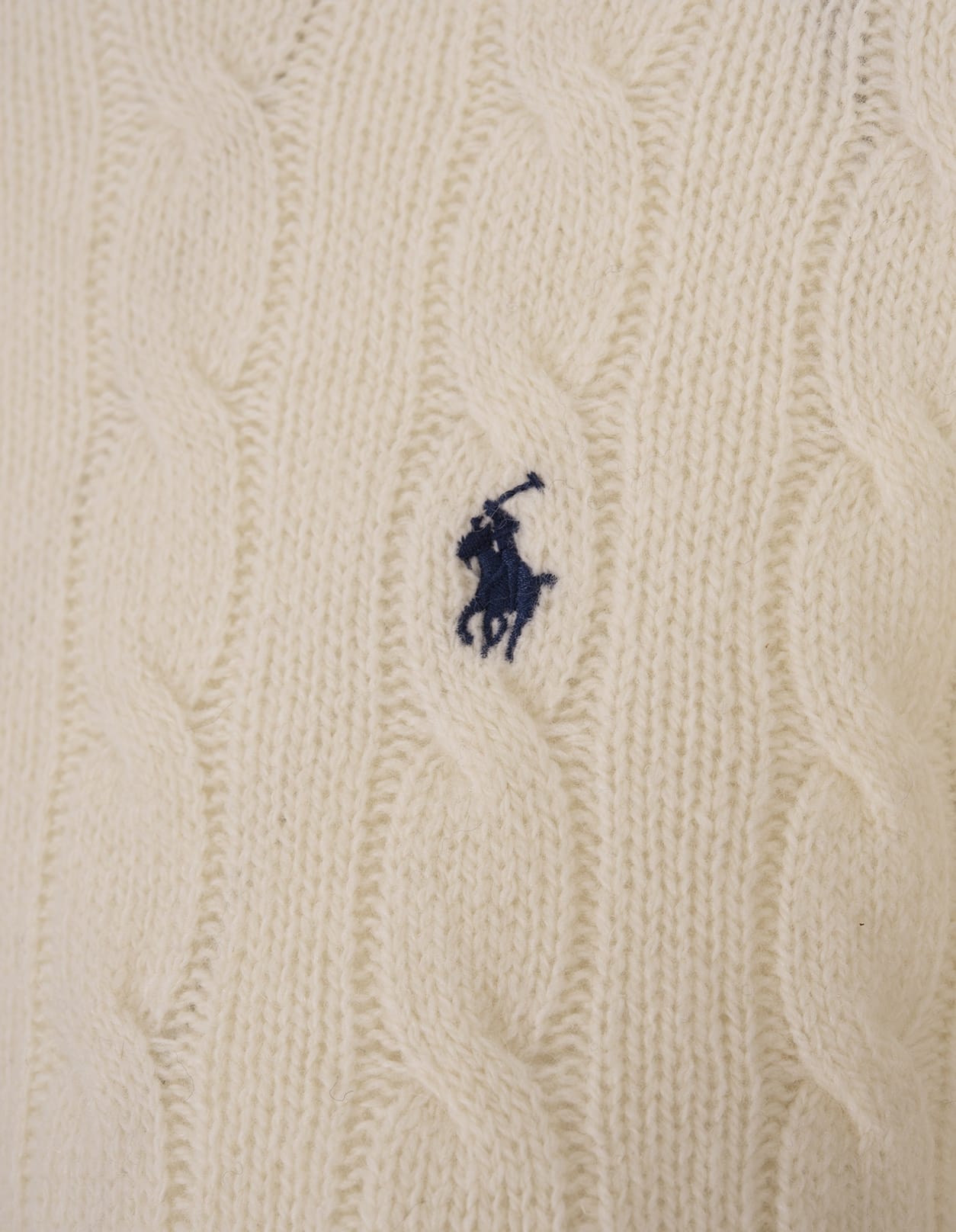 Shop Ralph Lauren Cream Wool And Cashmere Braided Sweater In White