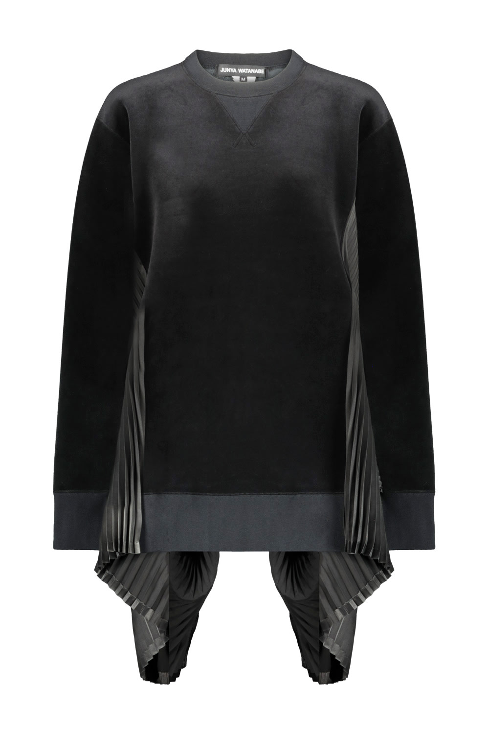 Shop Junya Watanabe Velvet Crewneck Sweatshirt In Black