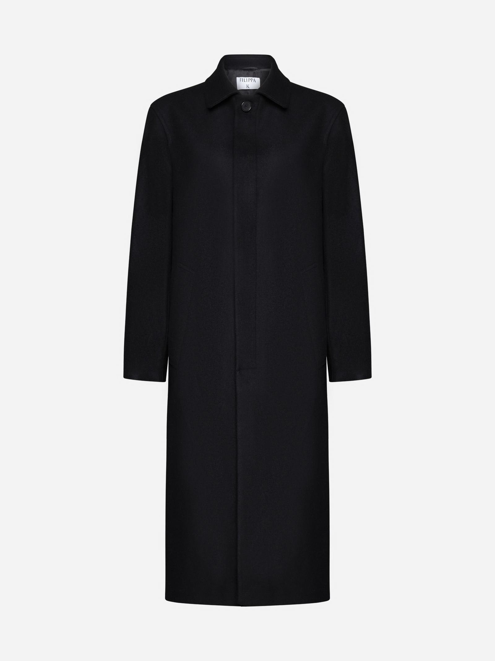 Shop Filippa K Wool-blend Car Coat In Black
