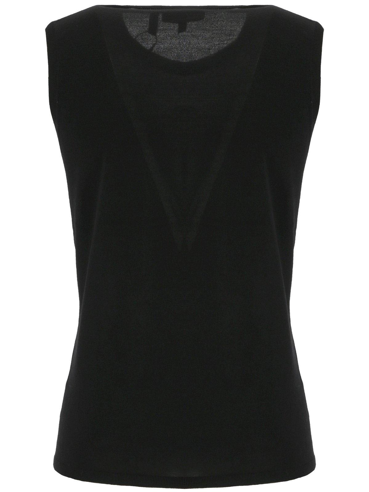 Shop Theory Crewneck Ribbed Knit Vest In Black