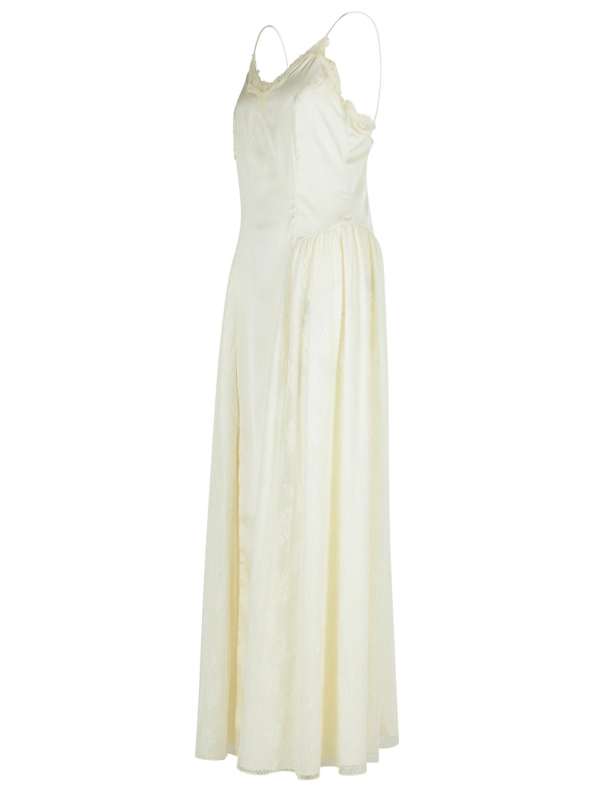 Rotate Birger Christensen Rotate White Polyester Evening Dress With Lace Accents In White