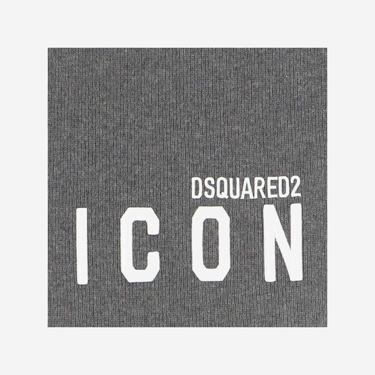 Shop Dsquared2 Logo Embroidered Knitted Scarf In Grey