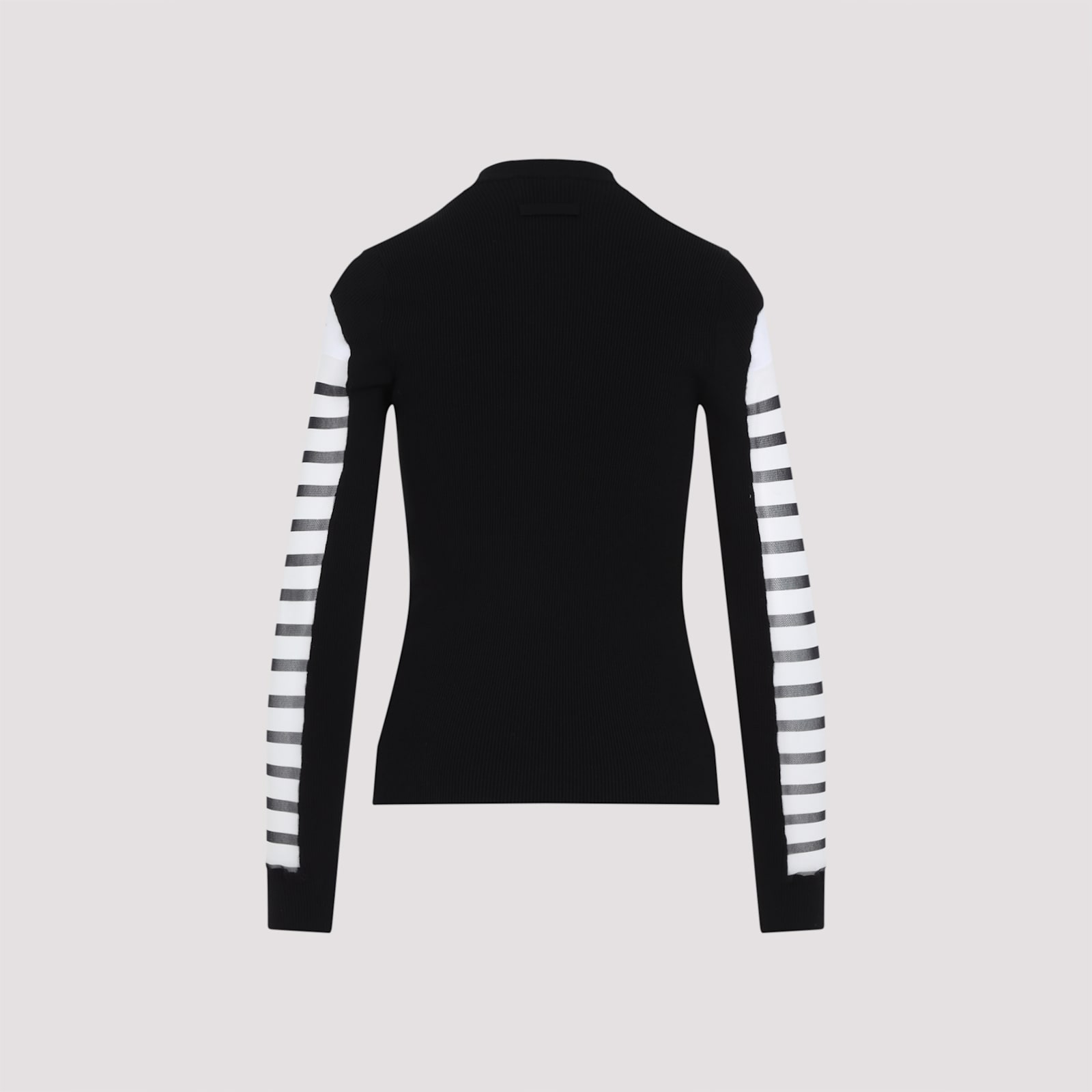 Jean Paul Gaultier Printed 'mariniere' Knit Pullover In White Black