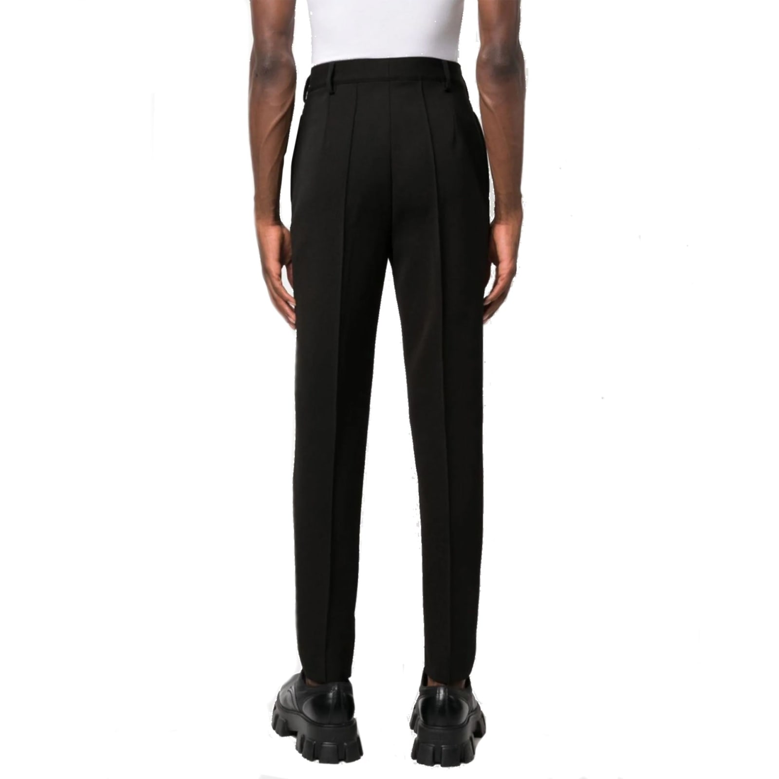 Shop Prada Slim Trousers In Black