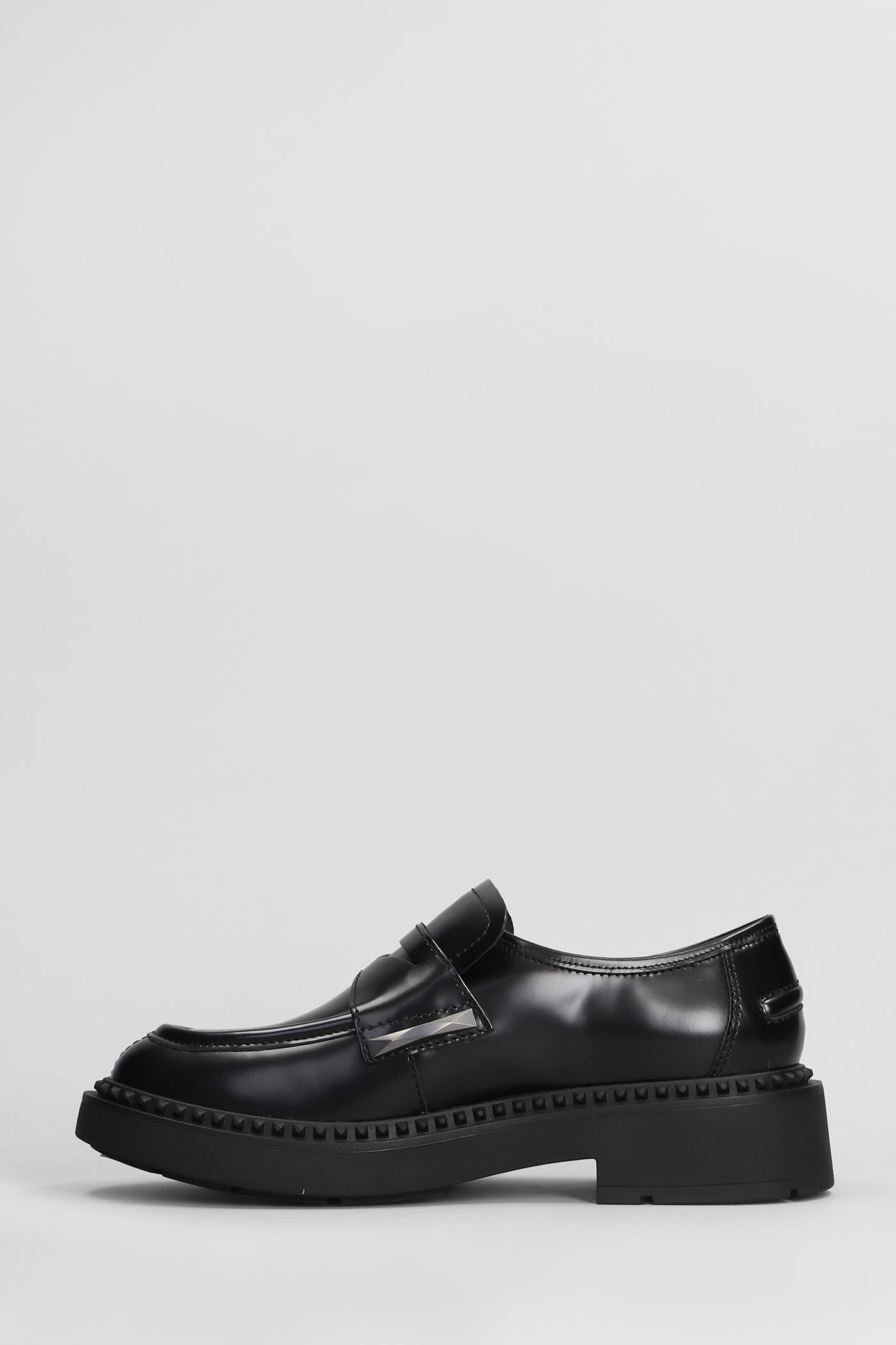 Shop Ash Medusa Loafers In Black Leather