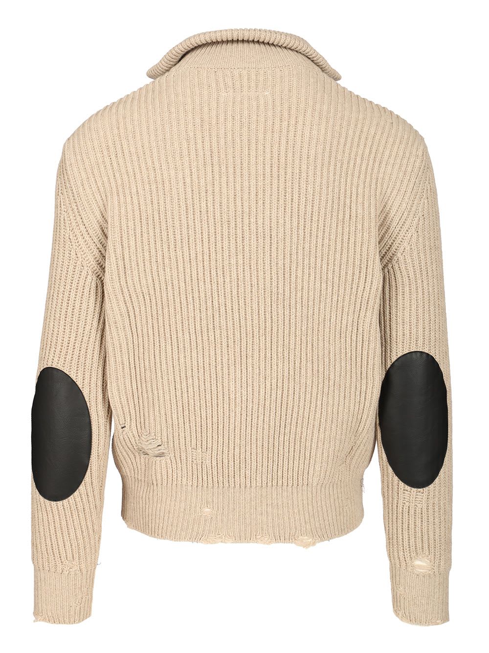 Mm6 Maison Margiela Wool Blend Knitted Jacket Jackets Beige In Neutral
