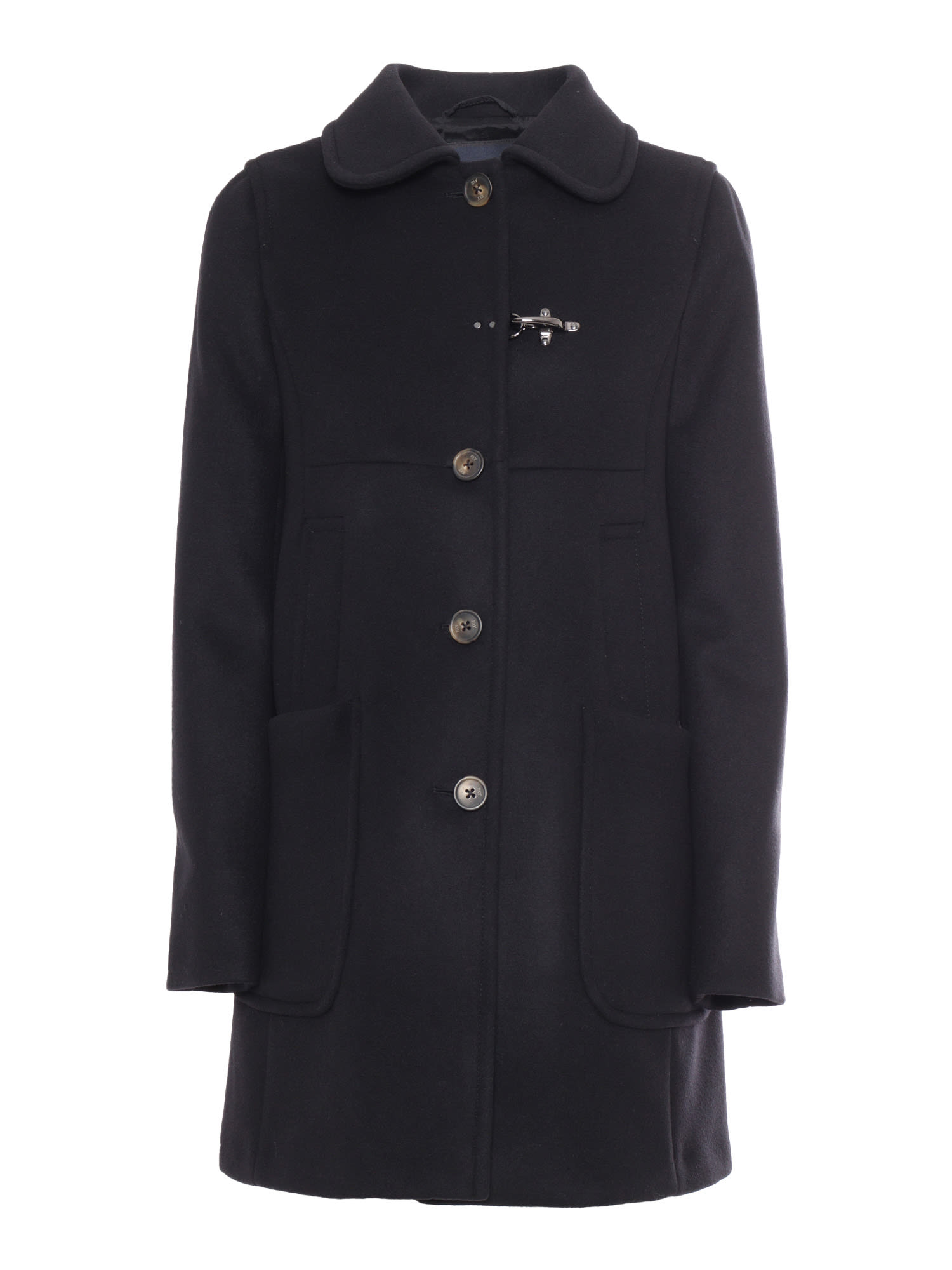 Shop Fay Urban Coat With Baby Collar + Hook In Black