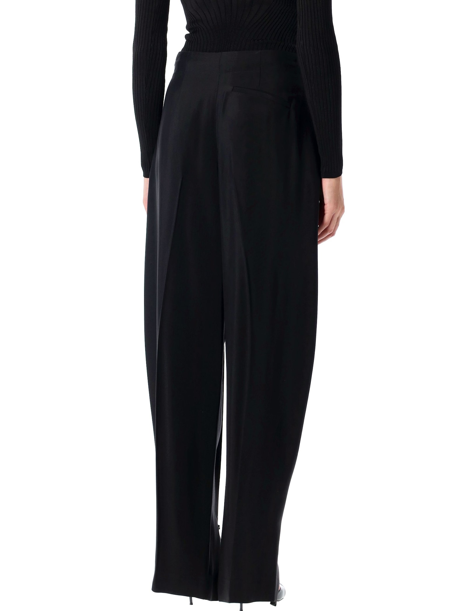 Shop Mugler Pierced Loose Tailored Trousers In Black