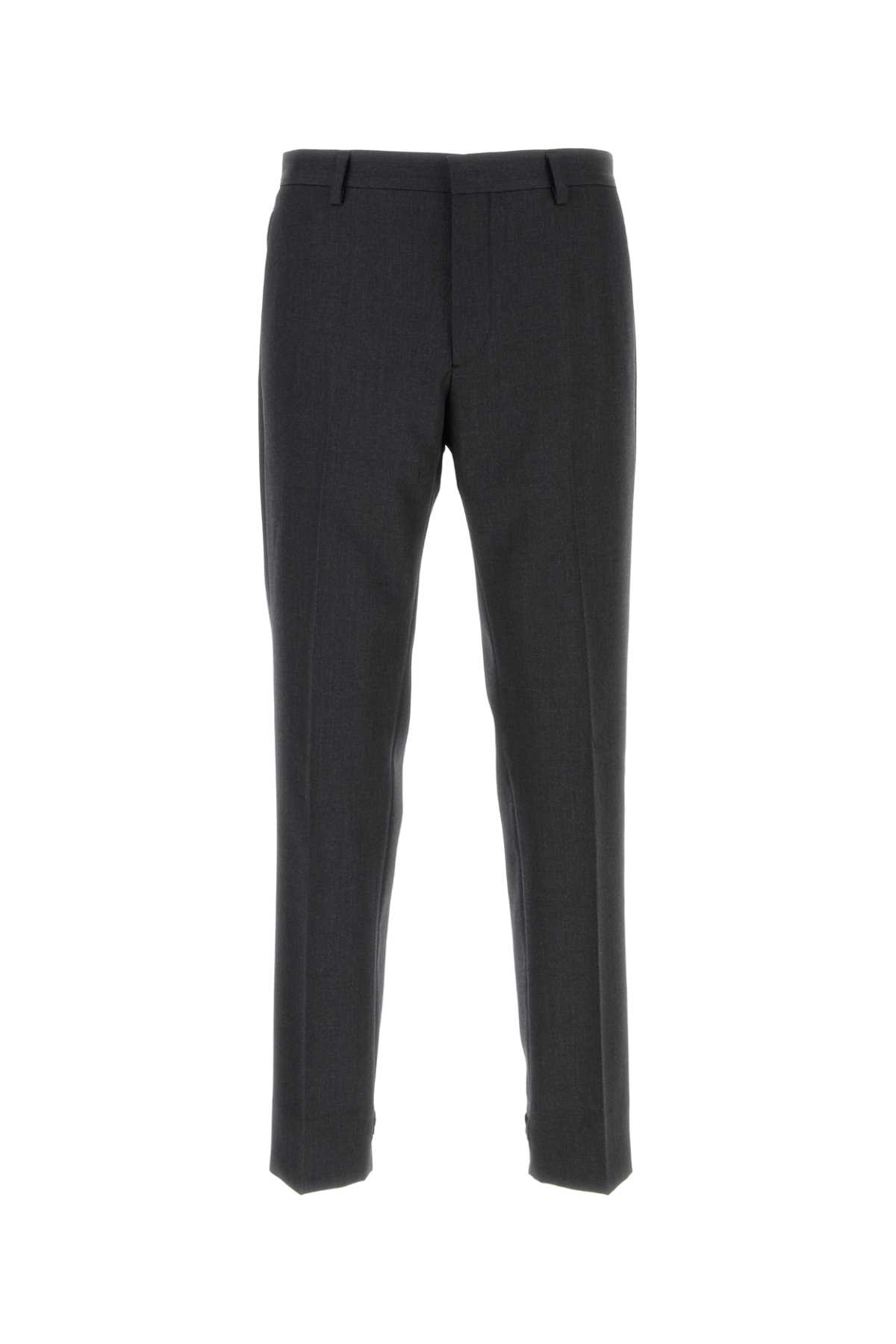 Prada Graphite Wool Pant In Black