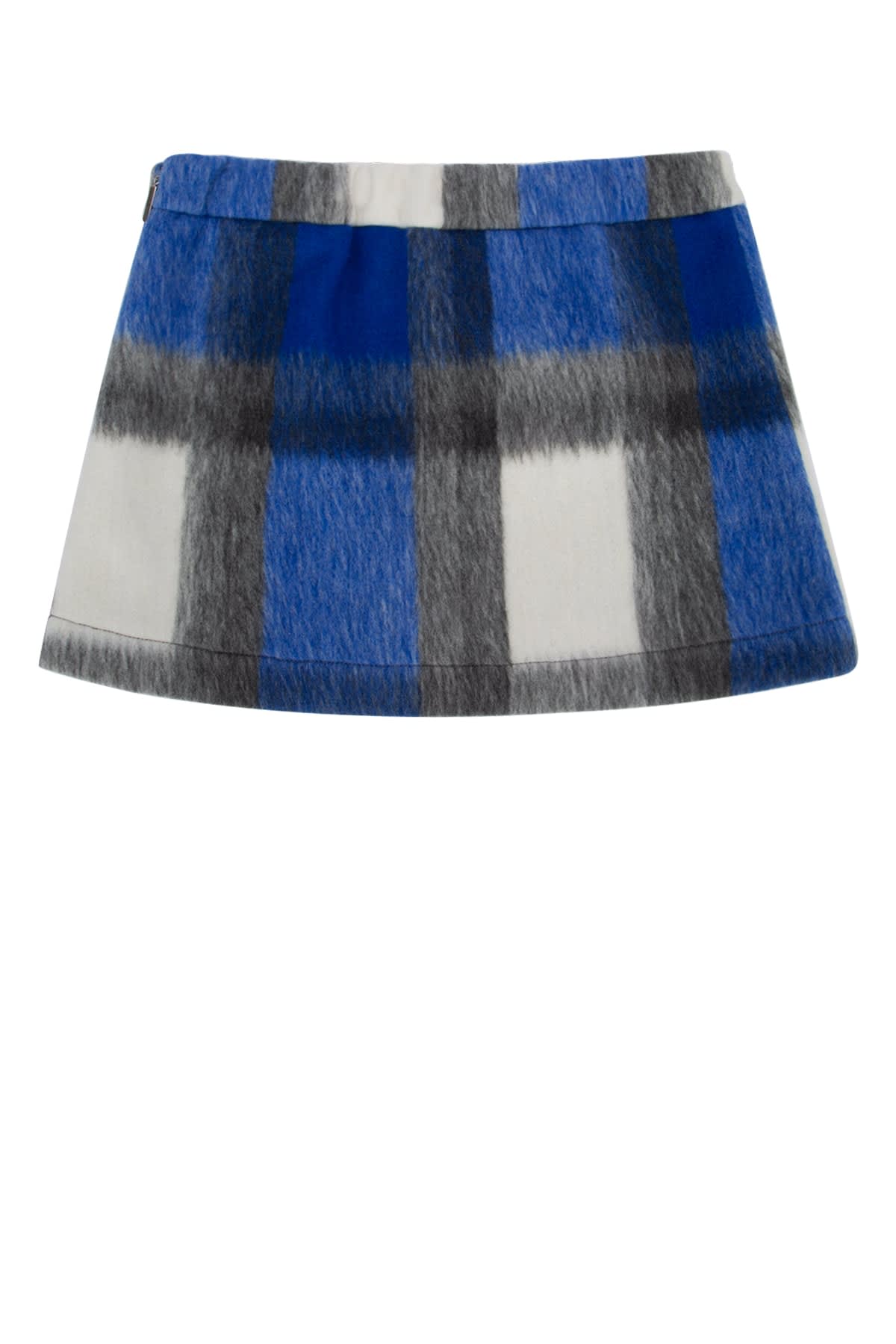 Msgm Check Cloth Mini Skirt Girl In Royal