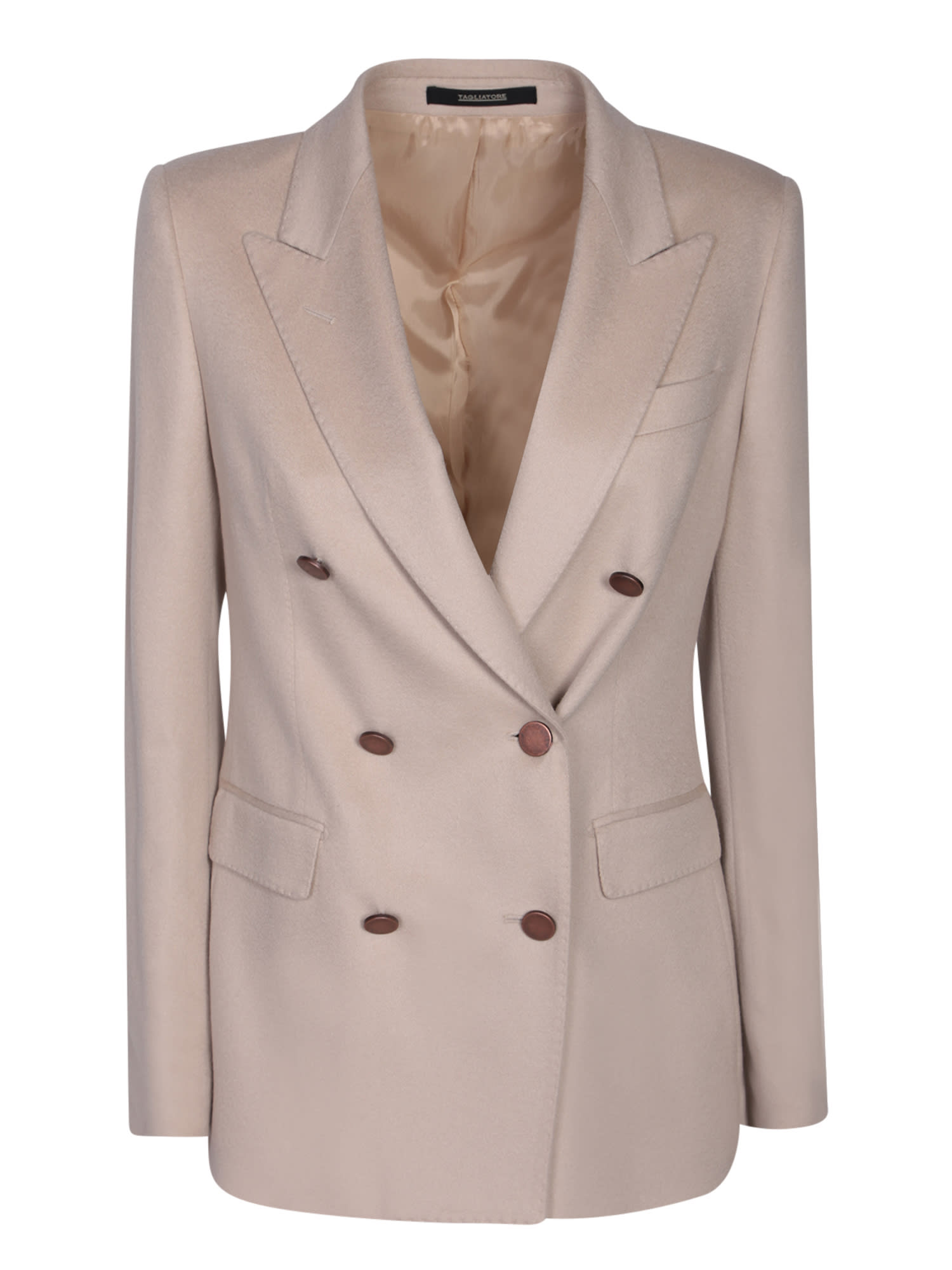 Tagliatore Paris Blazer Jacket Gold Buttons In Beige