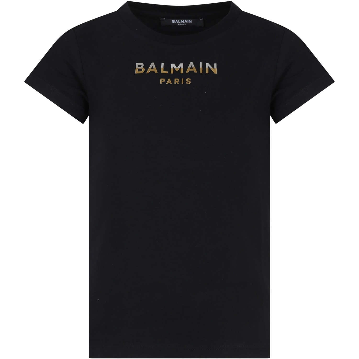 Shop Balmain Black T-shirt For Girl With Logo