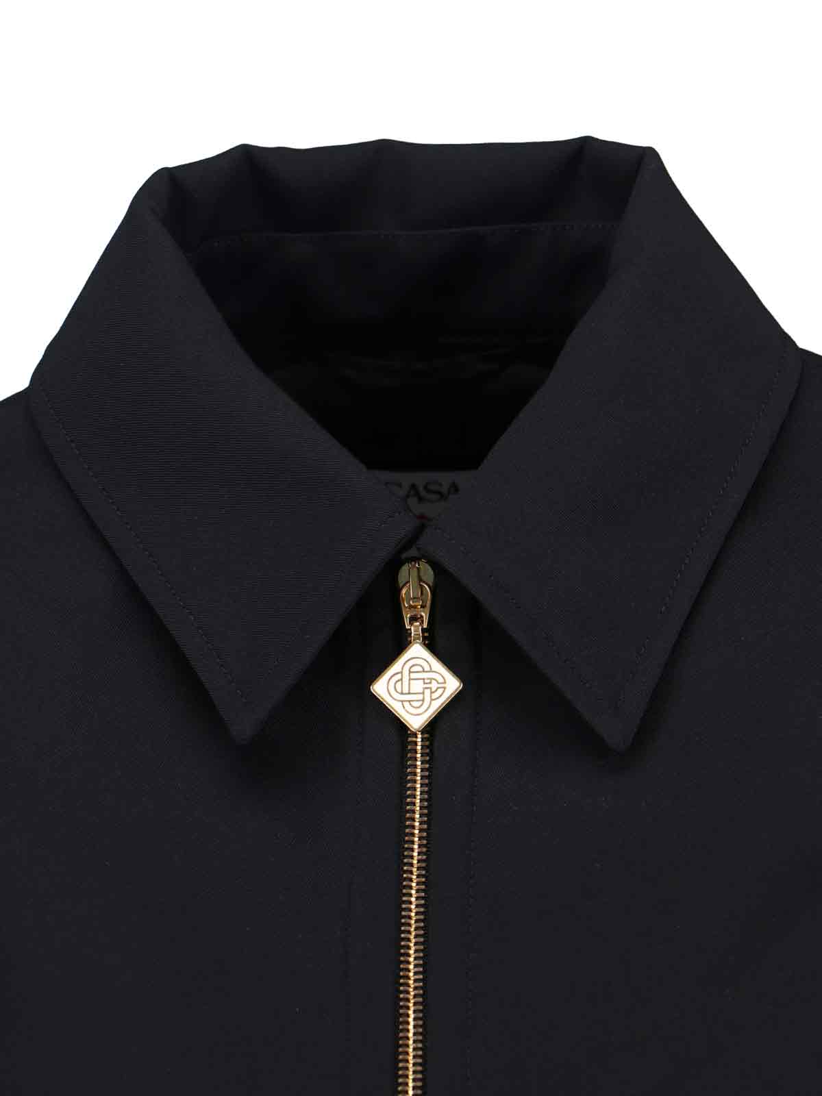 Casablanca Tailored Wool Jacket With Contrasting Logo In Black