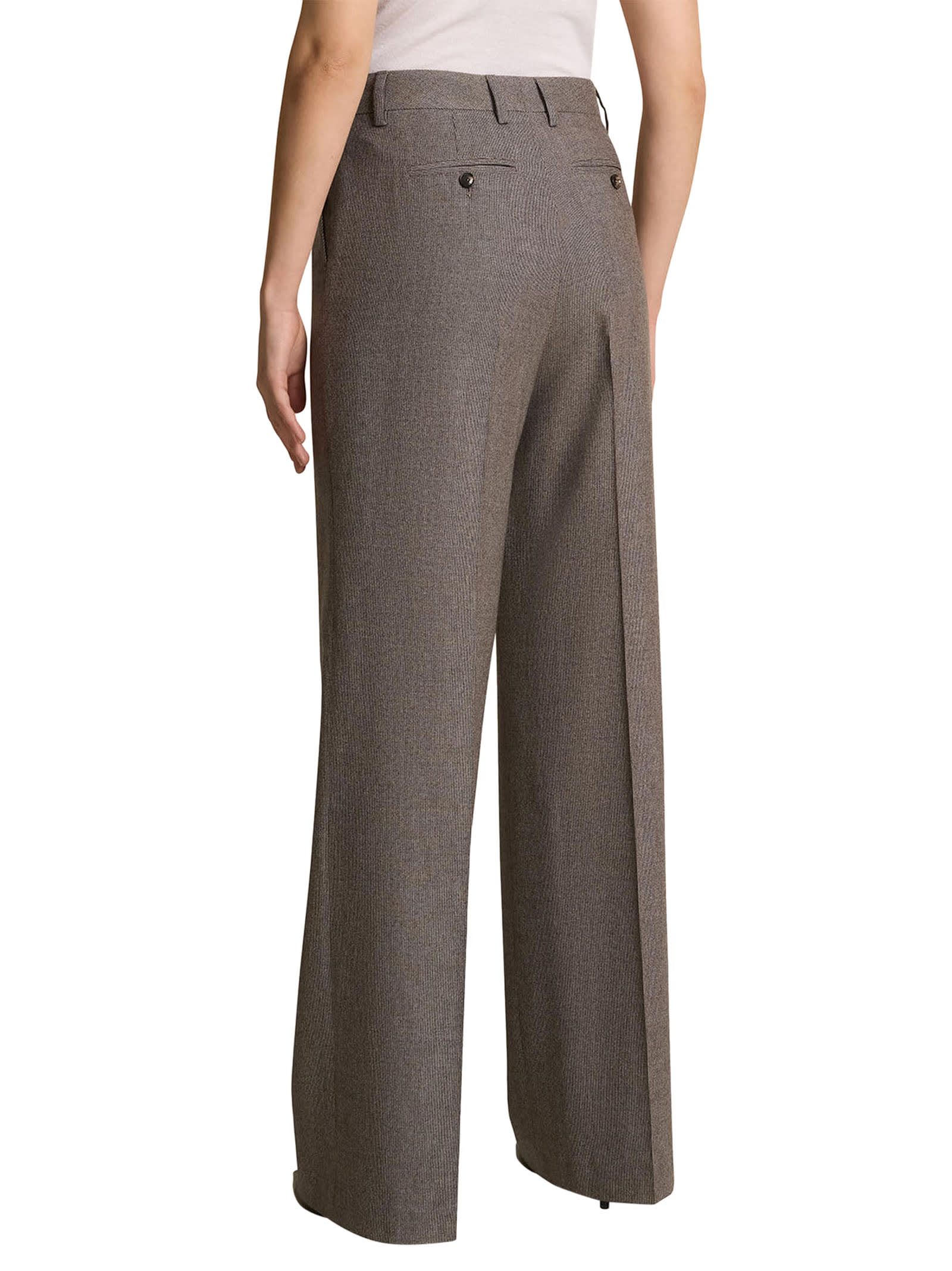 Shop Kiton Trousers Virgin Wool In Beige