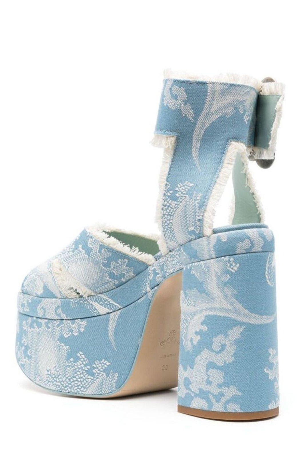 Shop Vivienne Westwood Ankle Buckled Platform Sandals In Blue