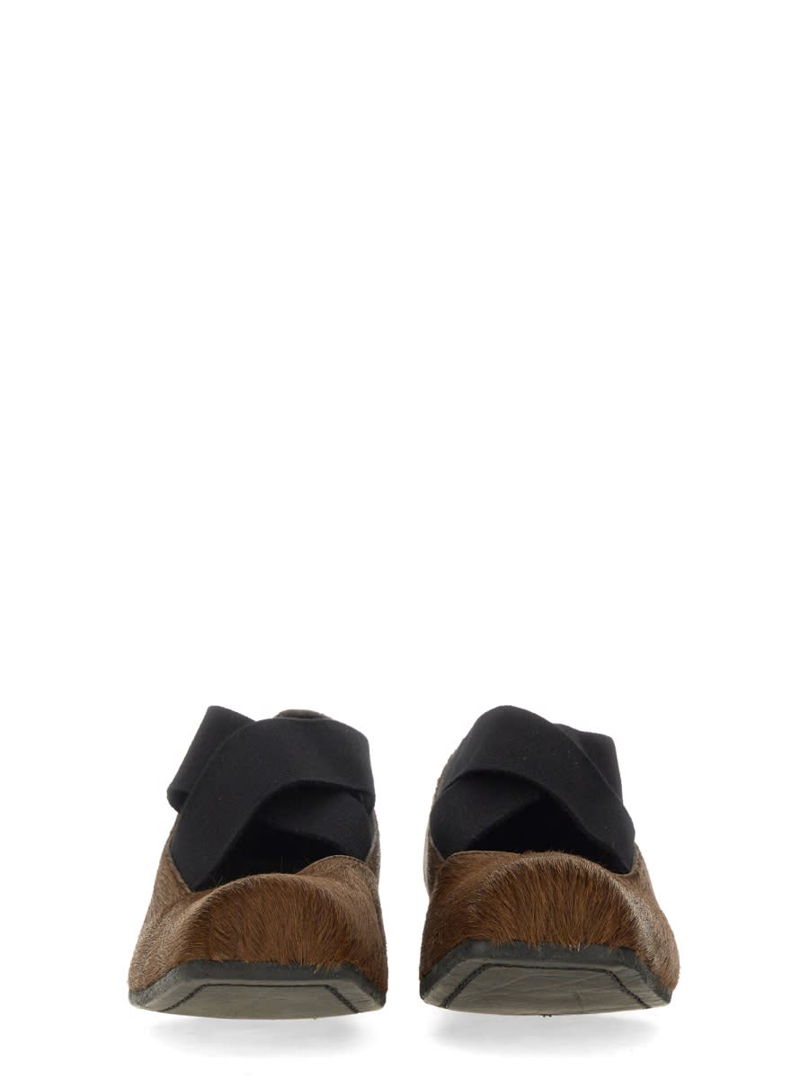 Shop Uma Wang Ballerina With Elastic In Dark Brown