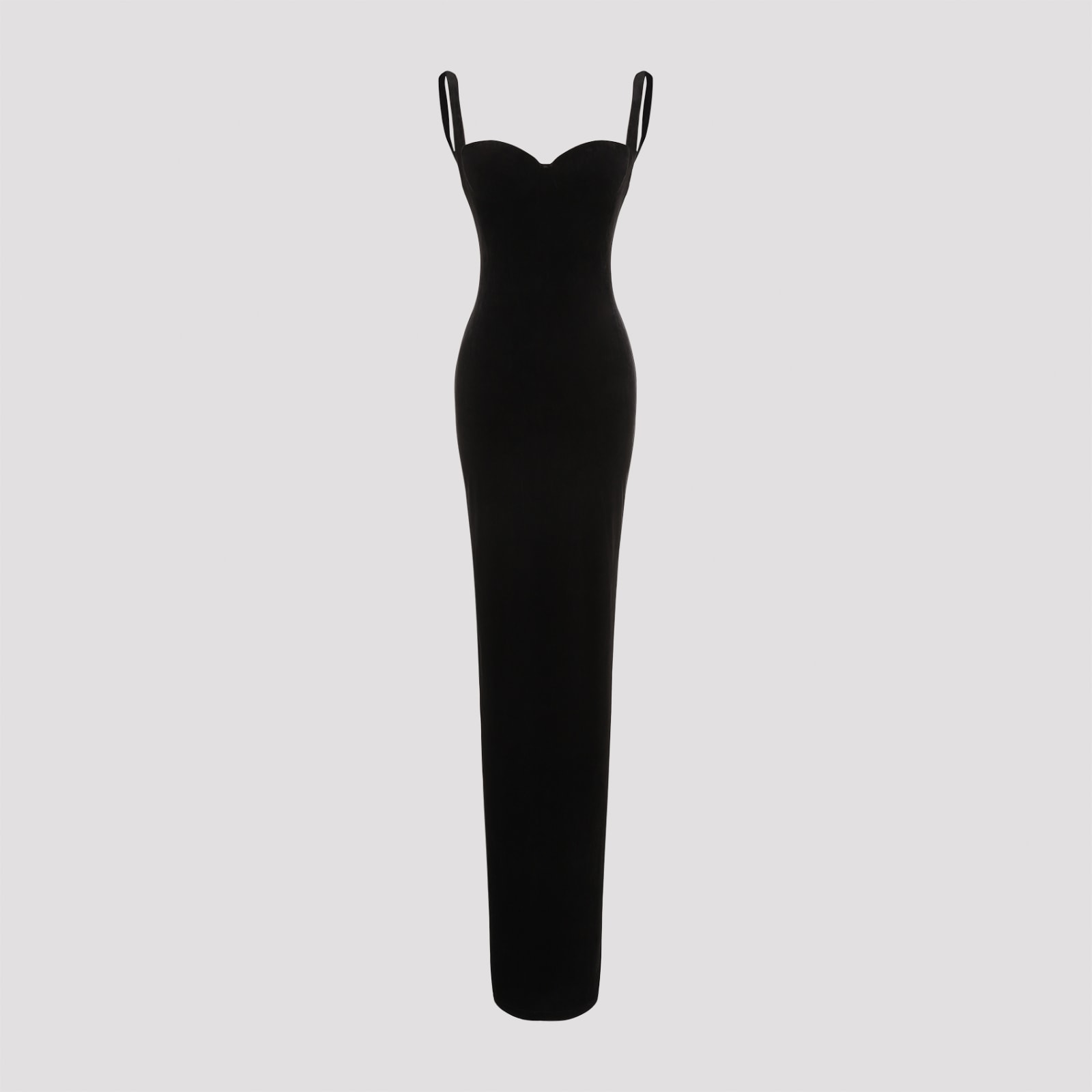 Shop Balenciaga Fitted Gown Long Dress In Black