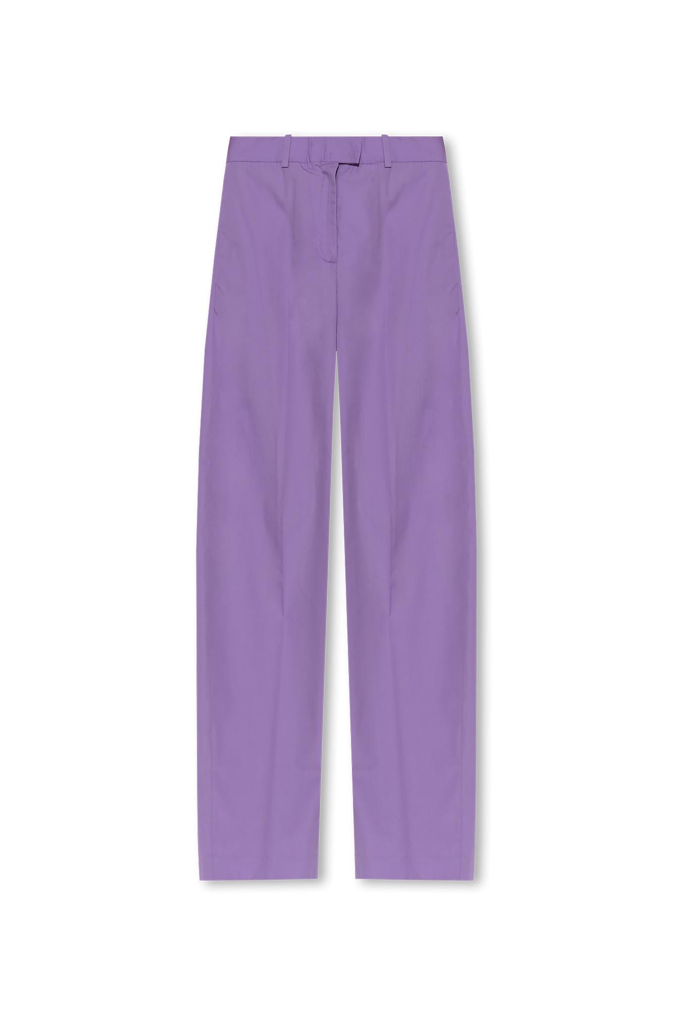 Shop Attico The  Jagger Pleat-front Trousers In Lilac