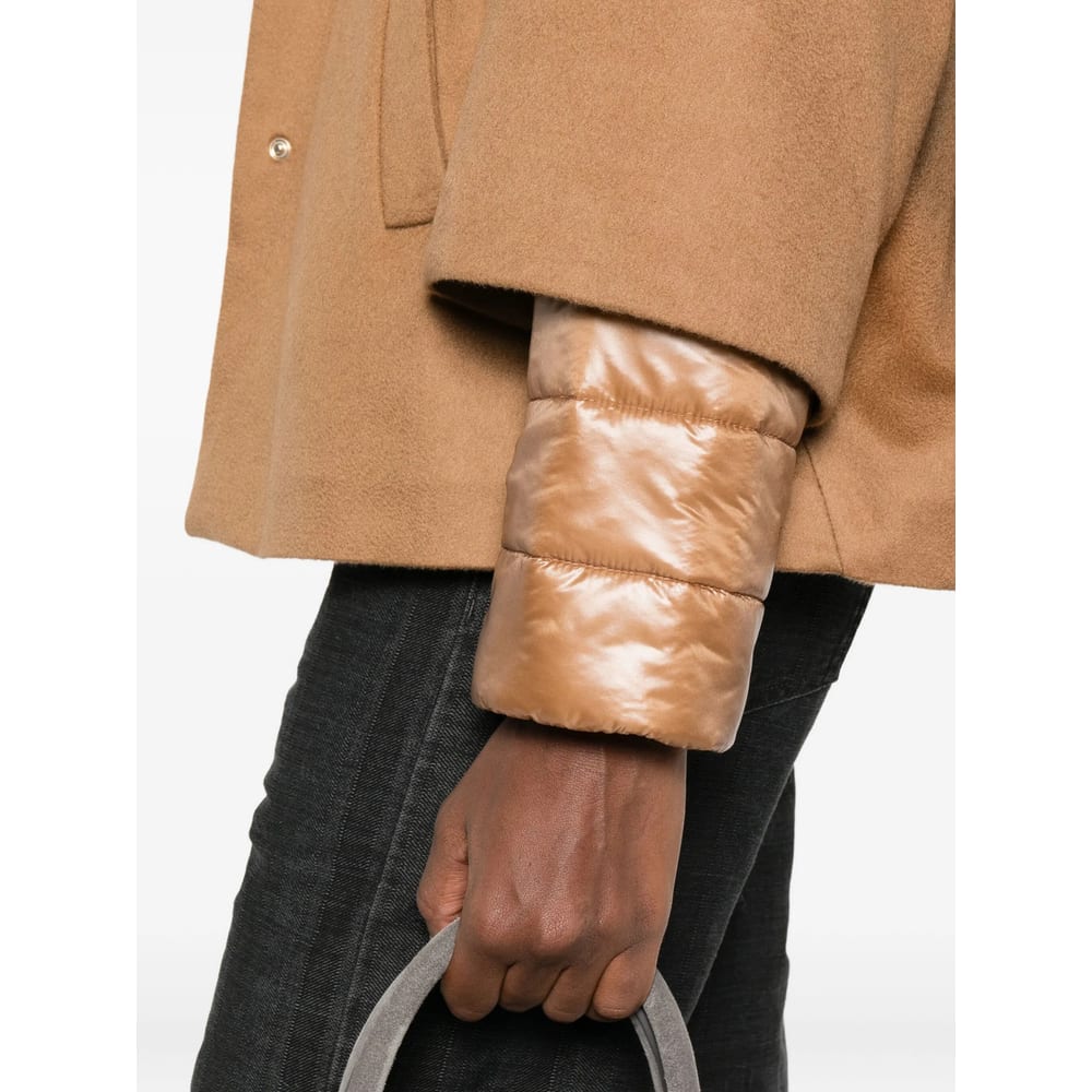 Herno Hooded Panelled Jacket In Brown