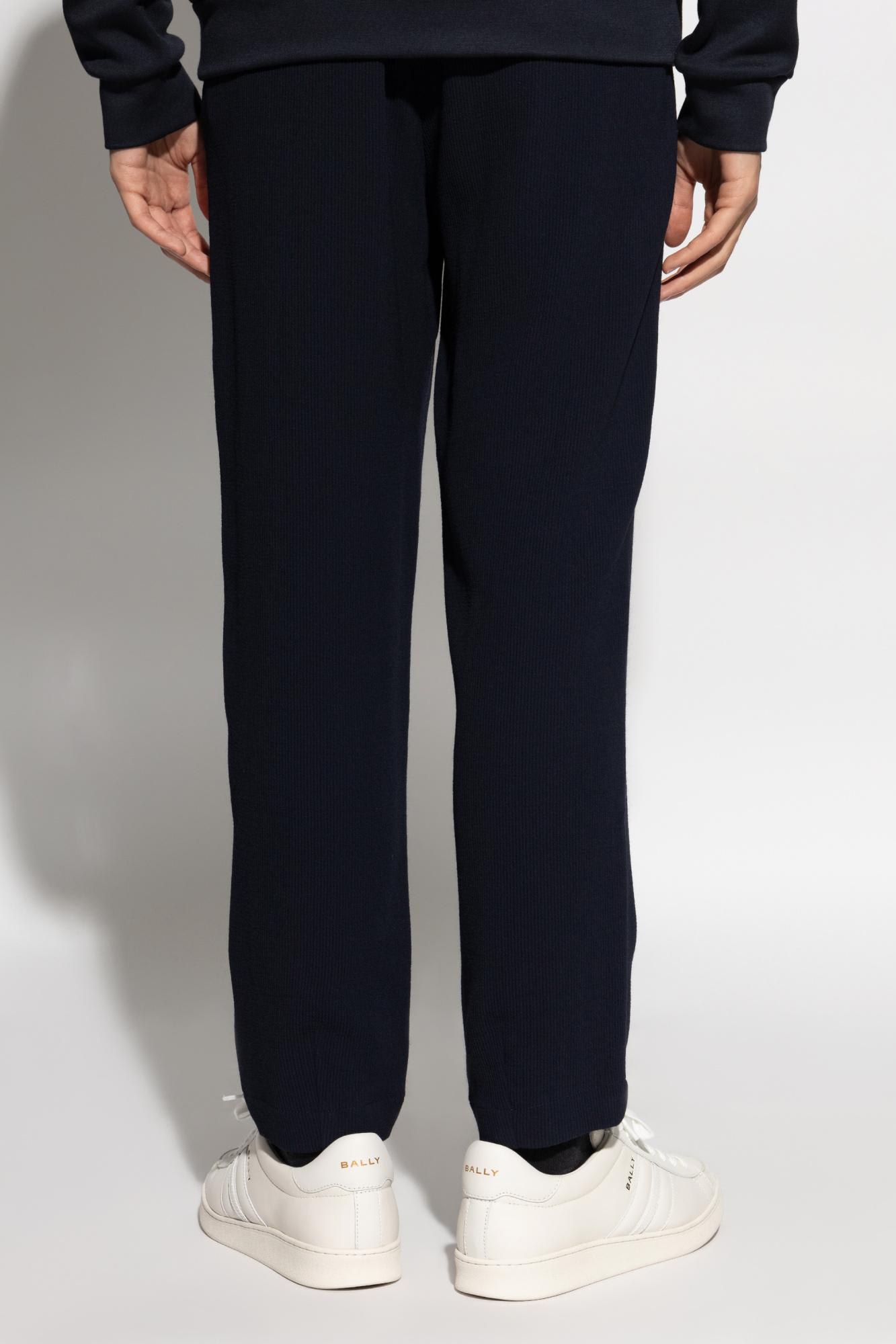 Shop Giorgio Armani Creased Trousers In Night Sky