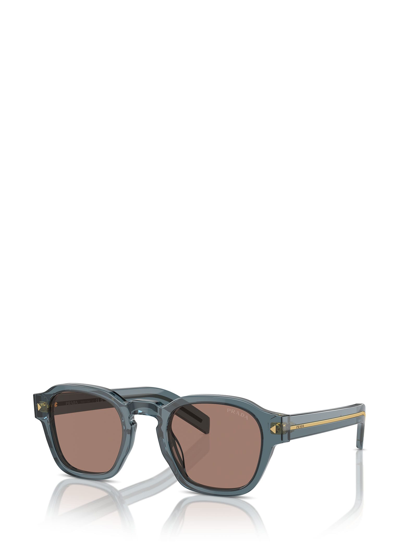 Shop Prada Pr A16s Transparent Ocean Sunglasses