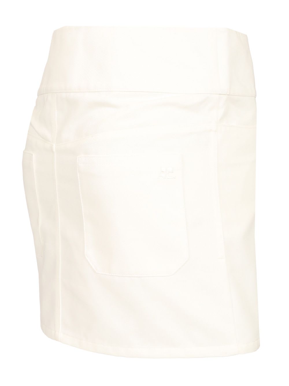 Courrèges Mini Skirt With Belt In White