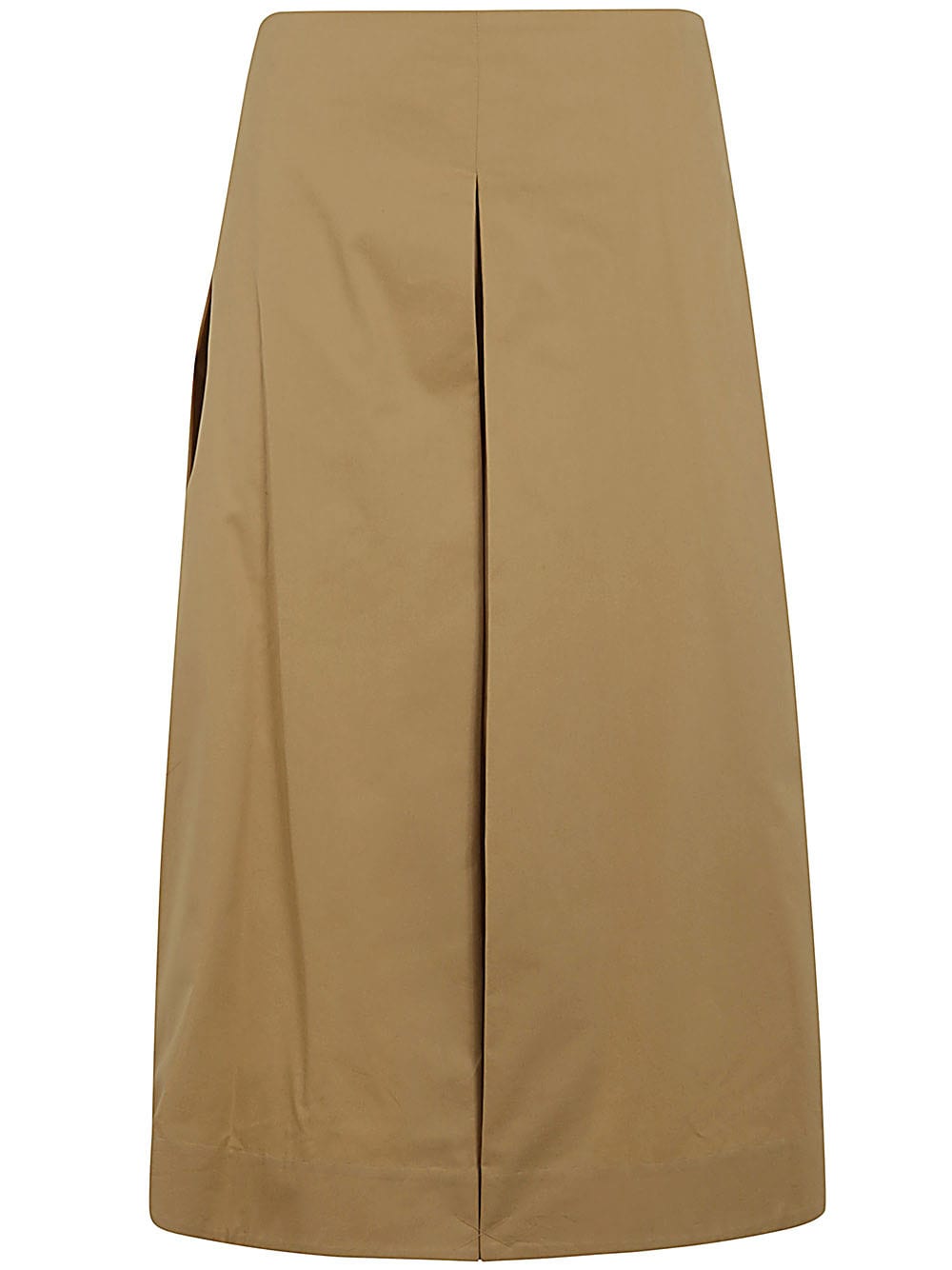 Shop Tory Burch Pleated Poplin Skirt In Summer Sand