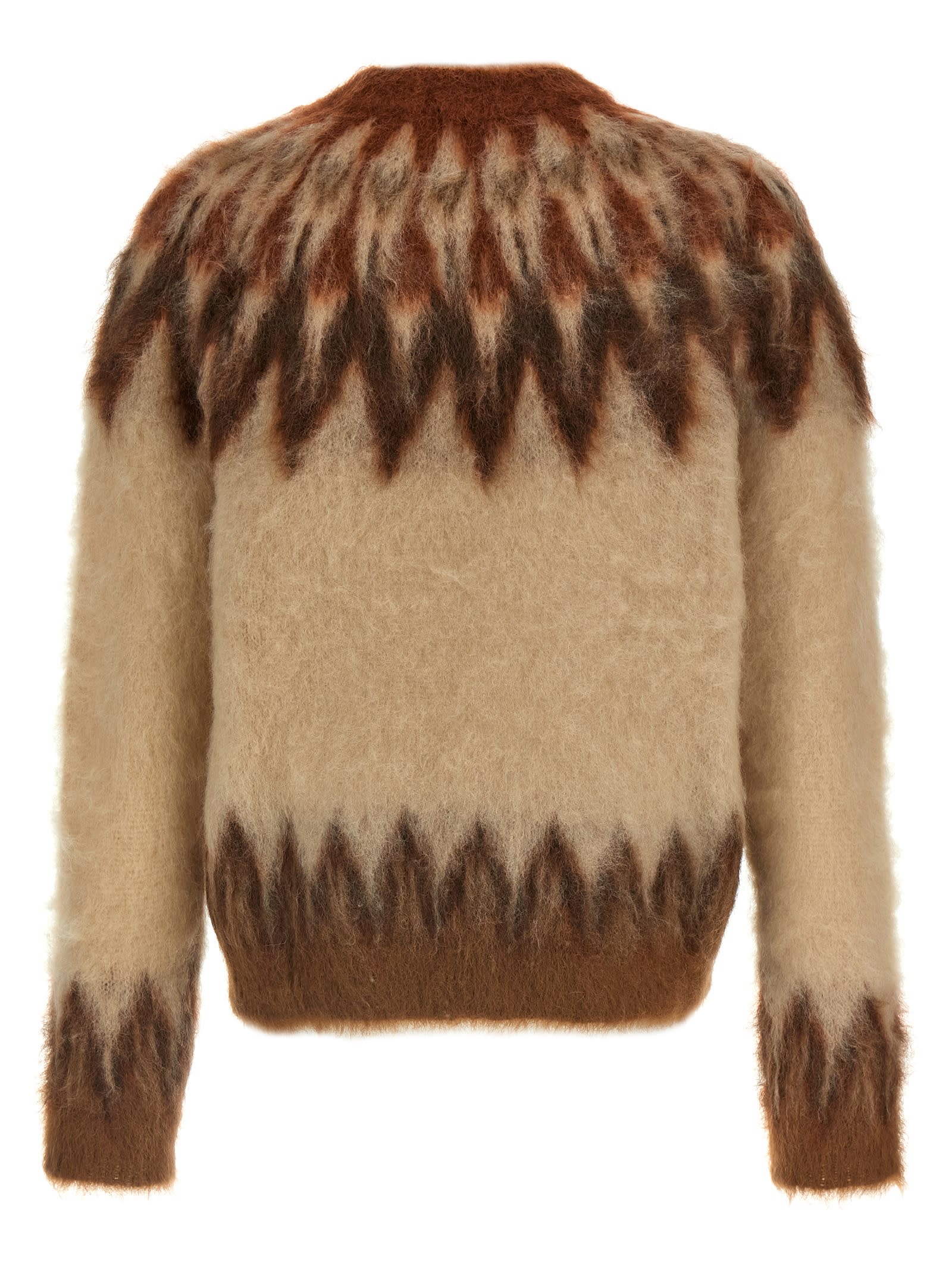 Isabel Marant Marant Nicolas Mohair Blend Sweater With Fair Isle Pattern In Brown