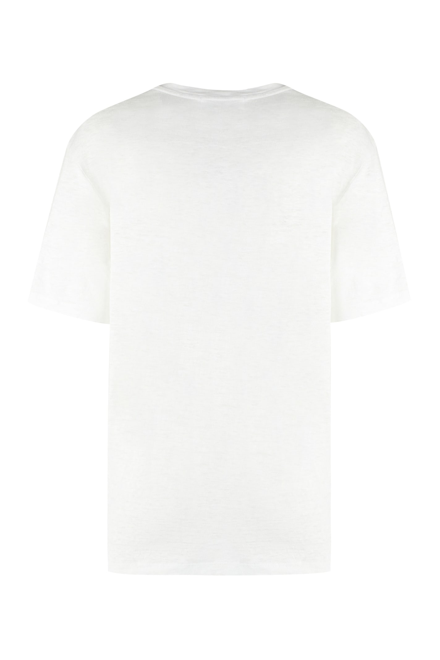 Shop Marant Etoile Zewel Logo Print Linen T-shirt In White