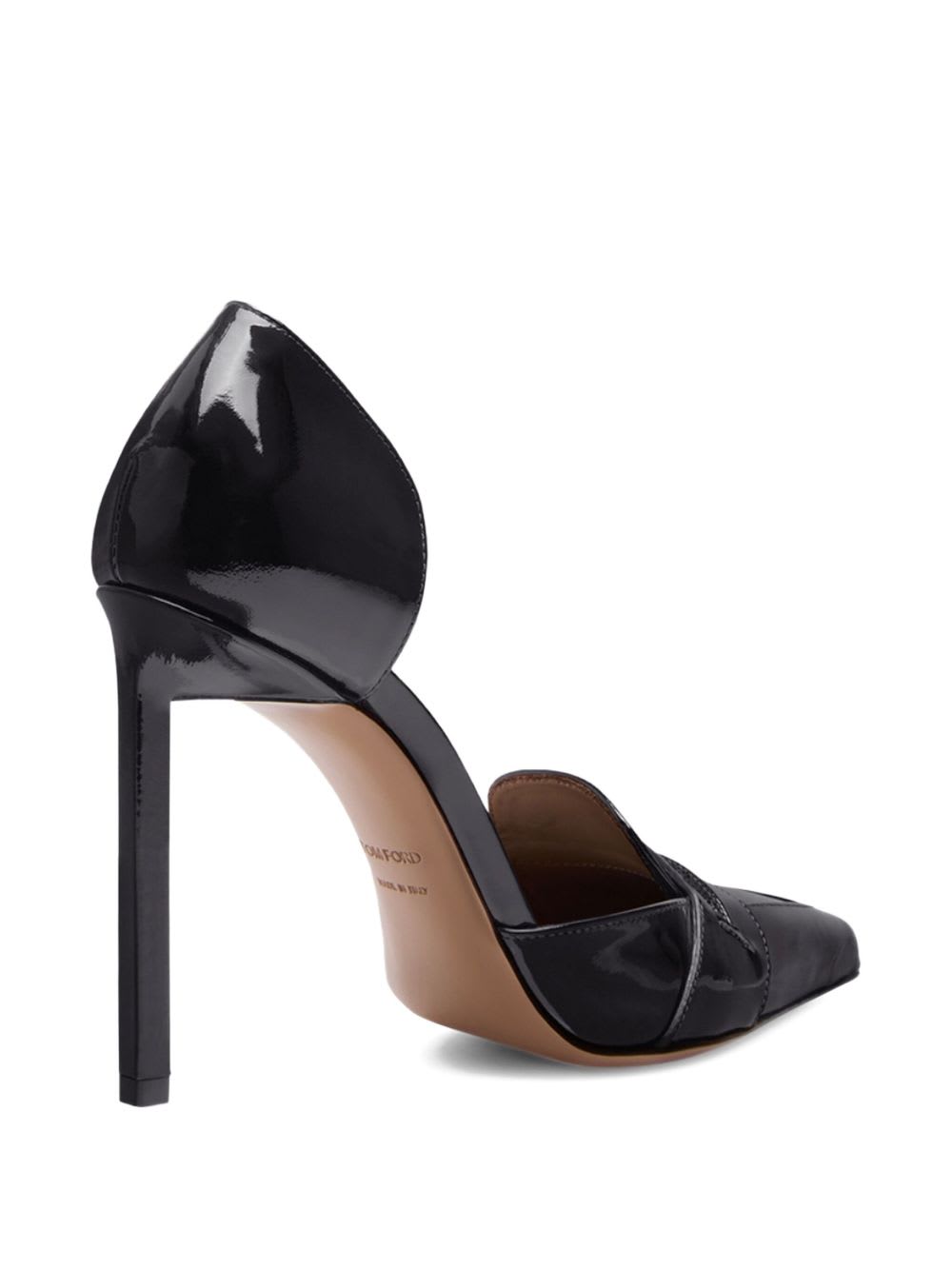 Tom Ford Glossy Pointed Toe Patent Leather Pumps In Black