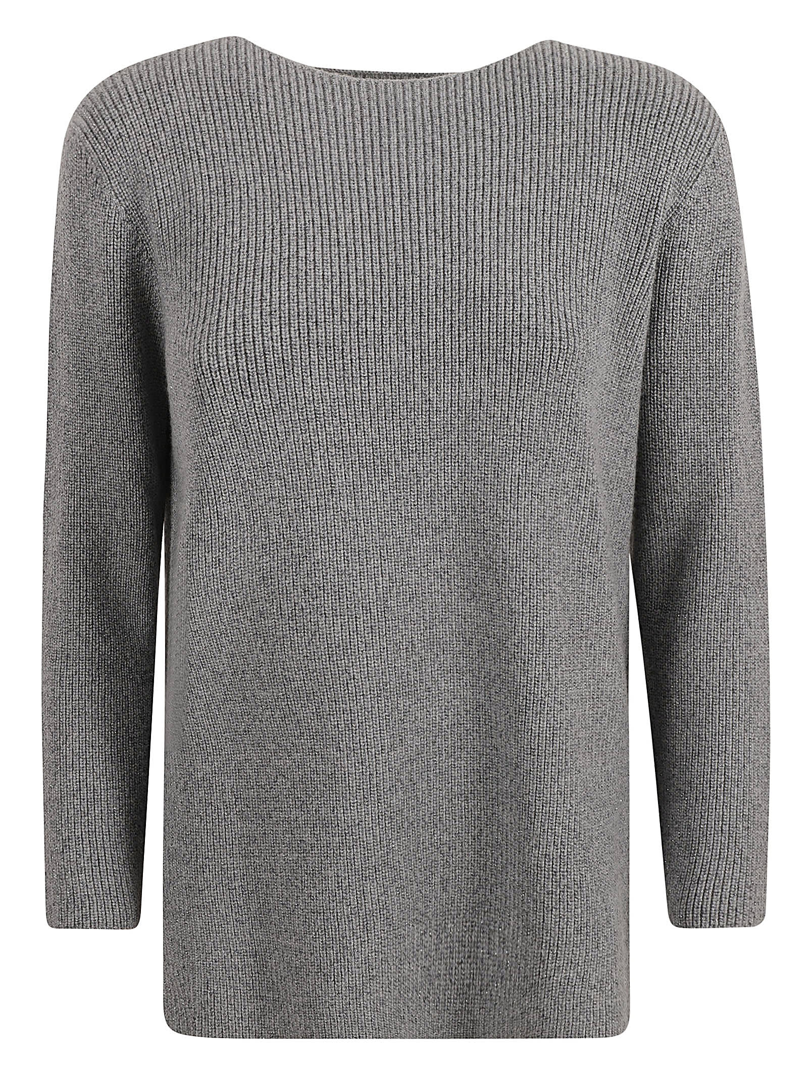 Shop Fabiana Filippi Ribbed Sweater In Nebbia