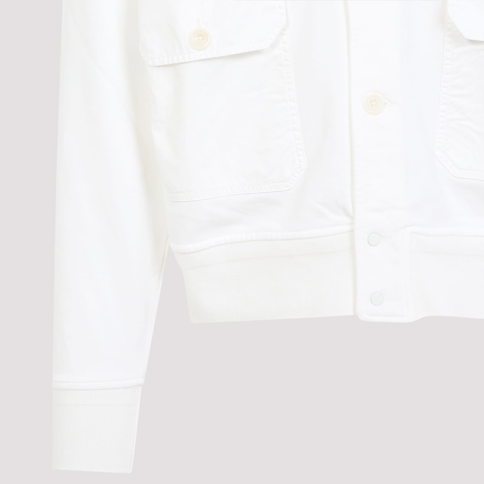 C.p. Company C.p.company Full Button Sweatshirt In Gauze White