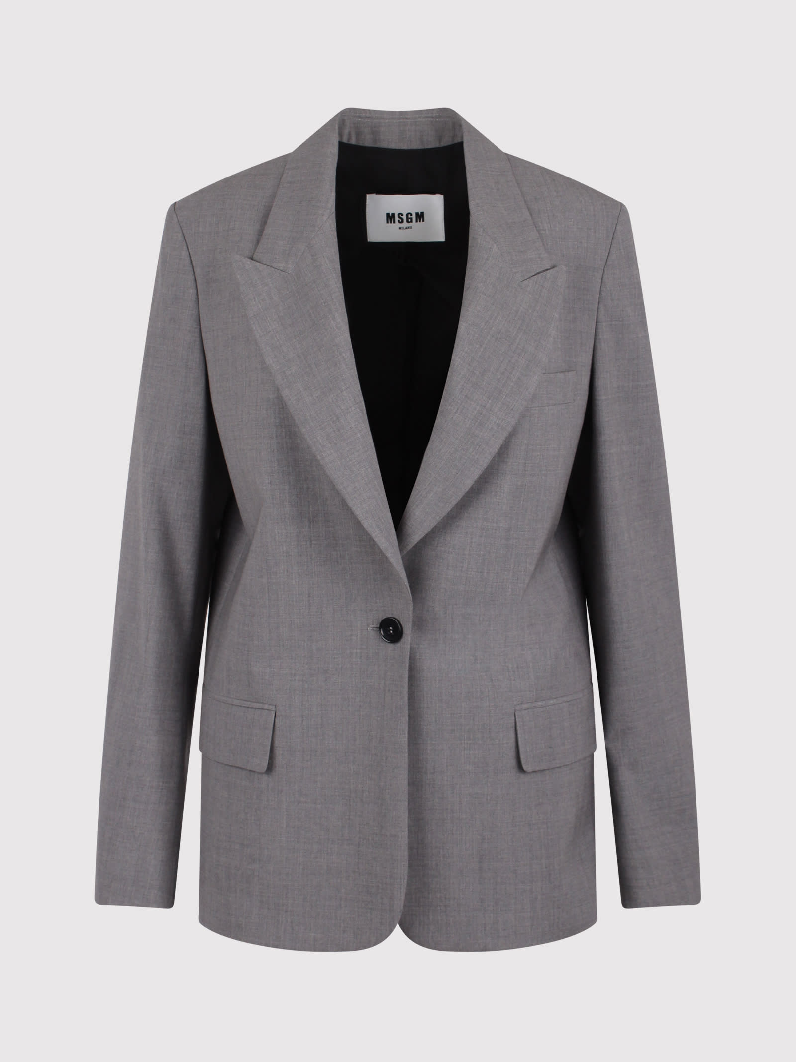 Msgm Tailored Buttoned Jacket With Peak Lapels