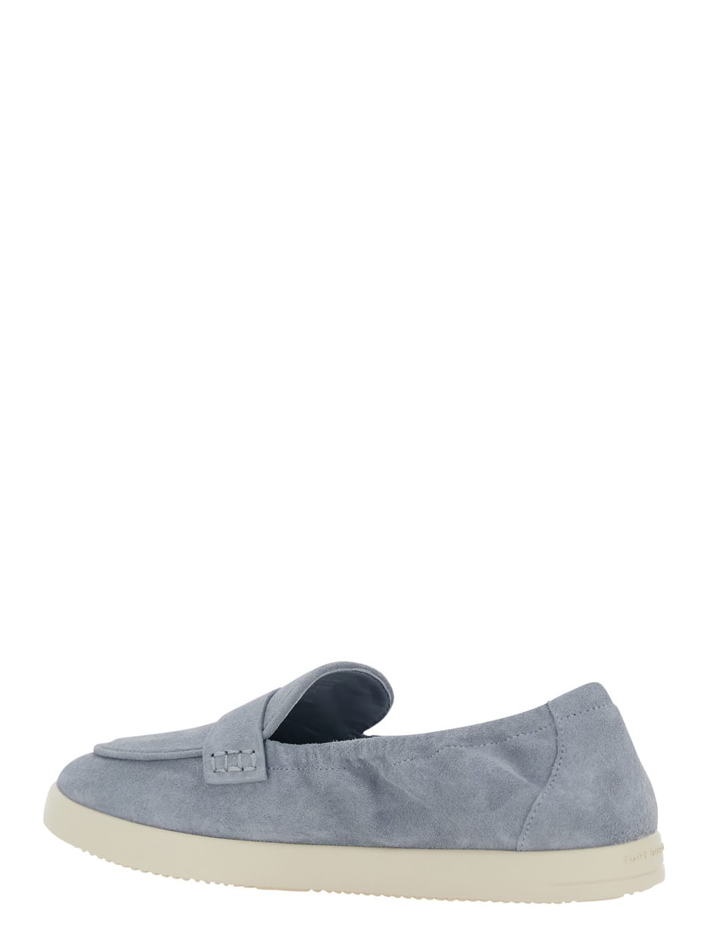 Tory Burch Light Blue Loafers With Logo Plaque On The Front And Slip-on Design In Suede Woman In Aria Blue