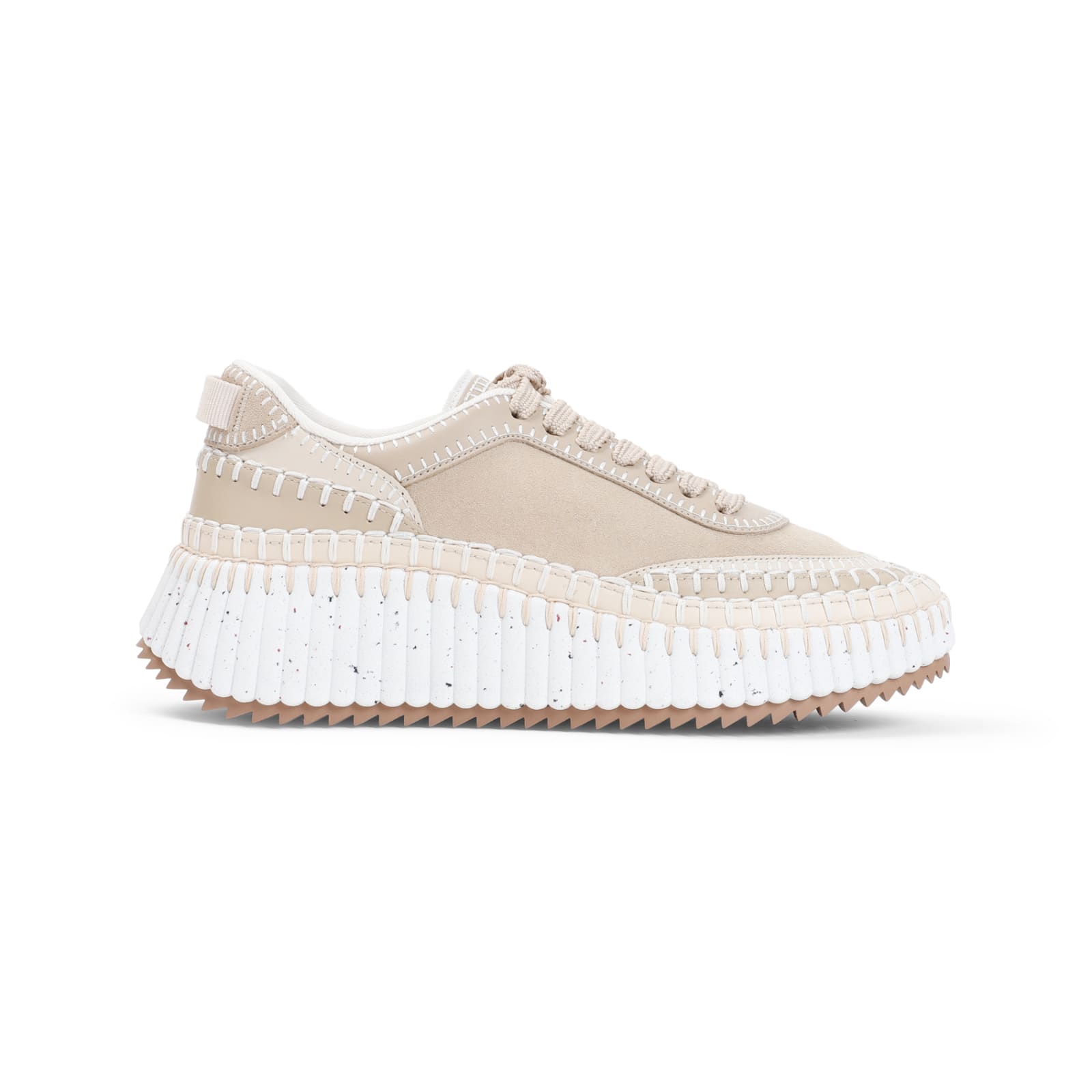 Shop Chloé Nama Sneakers In Blossom Beige